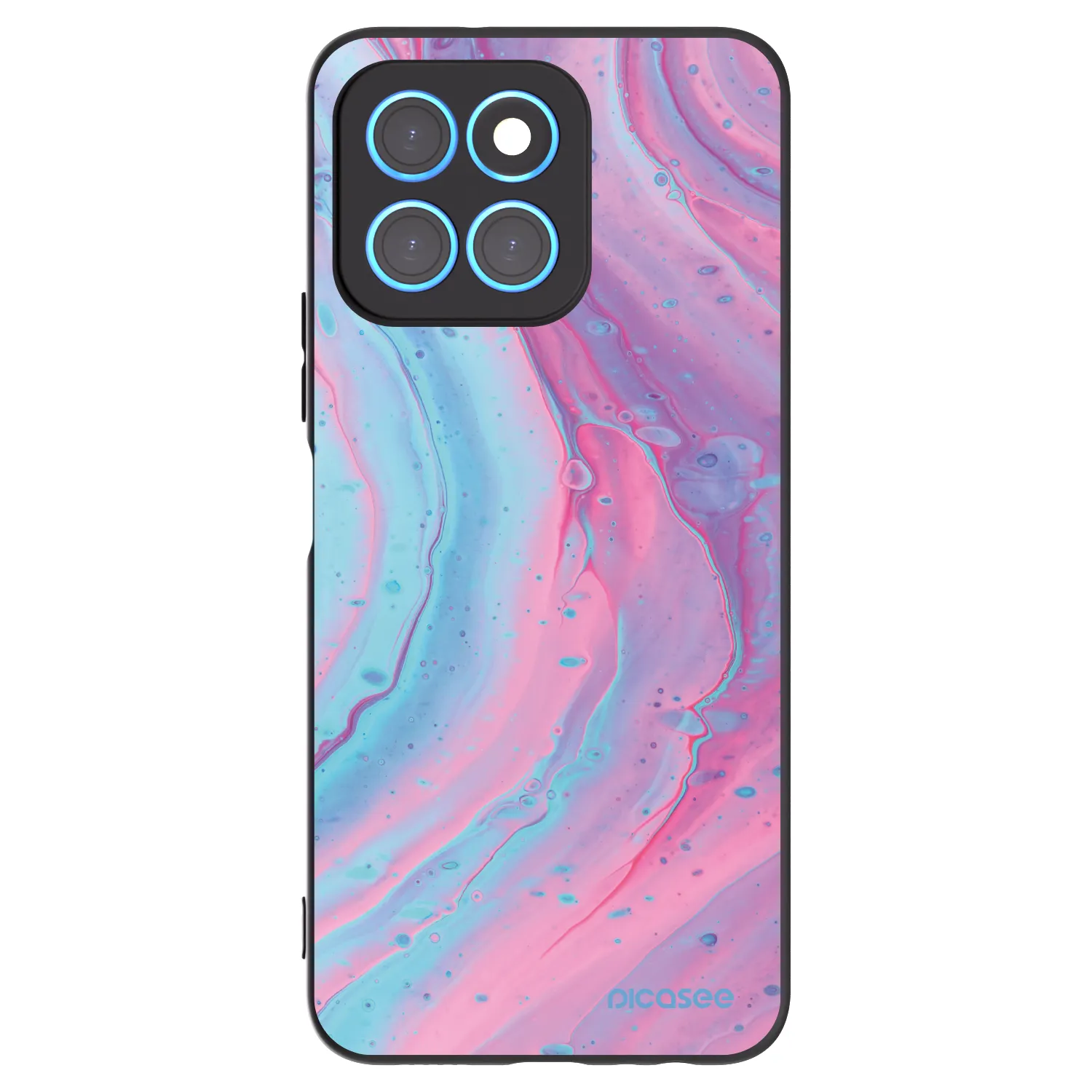 Picasee husă neagră din silicon pentru Honor X8 5G - Pink liquid