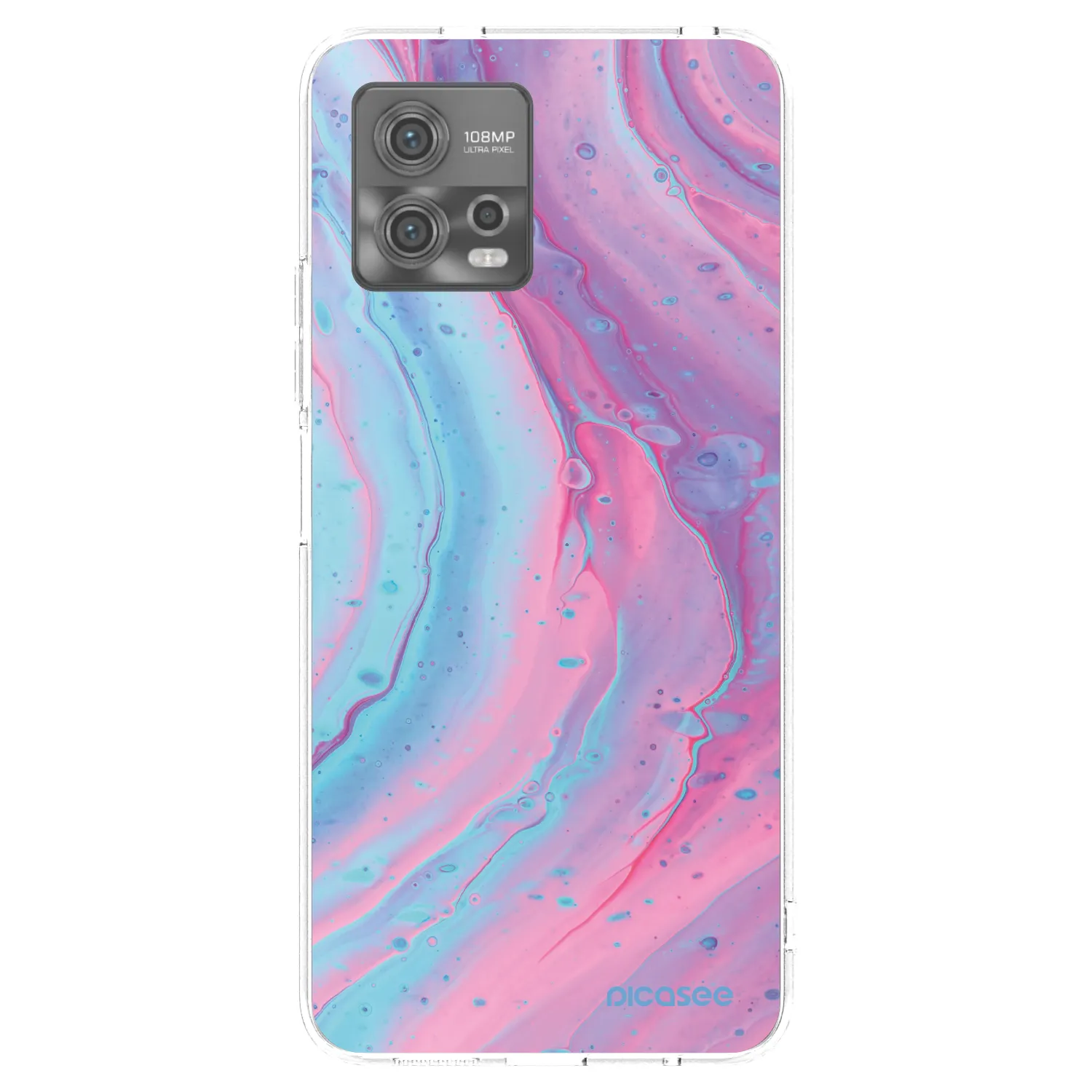 Picasee husă transparentă din silicon pentru Motorola Moto G72 - Pink liquid