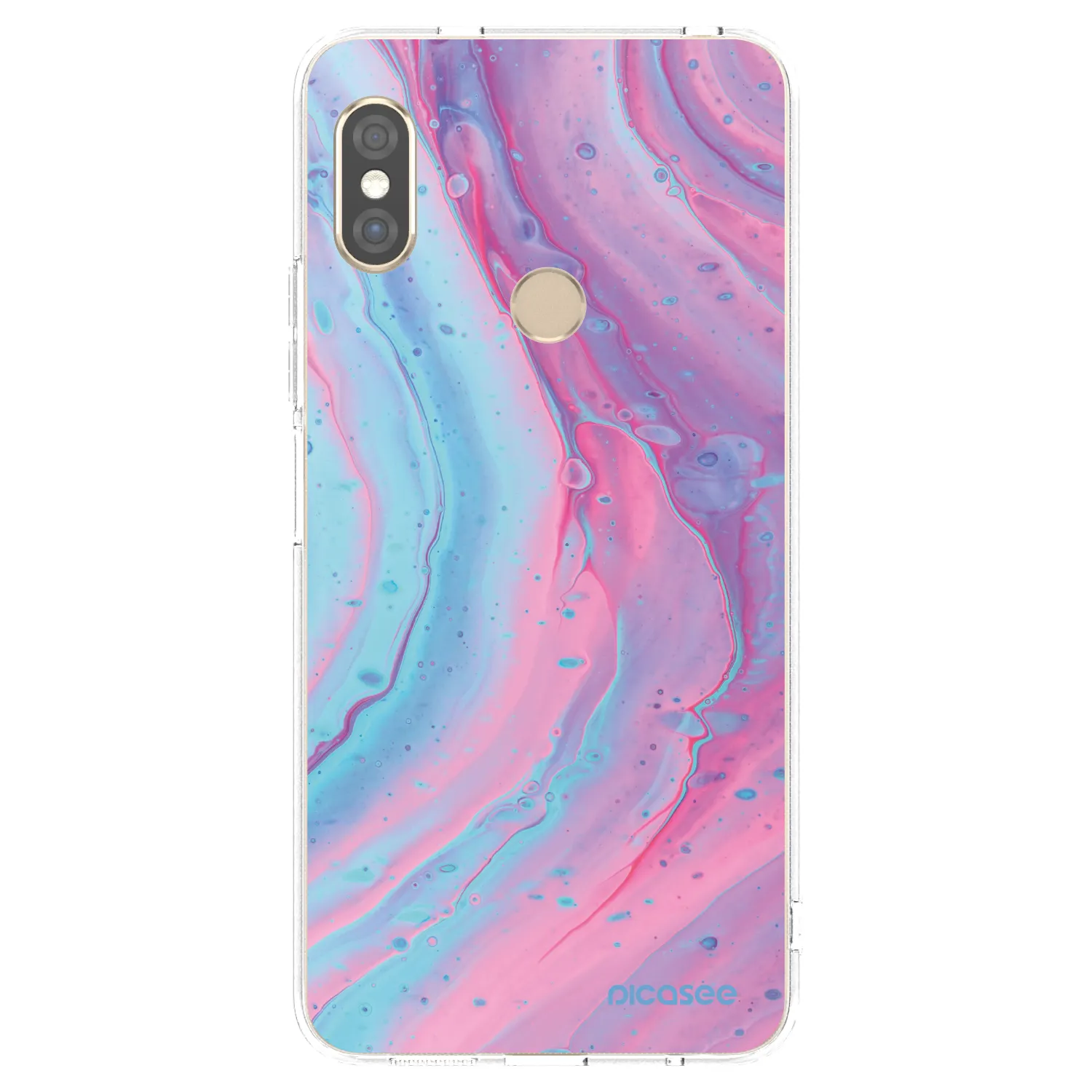 Picasee husă transparentă din silicon pentru Xiaomi Redmi Note 5 Global - Pink liquid