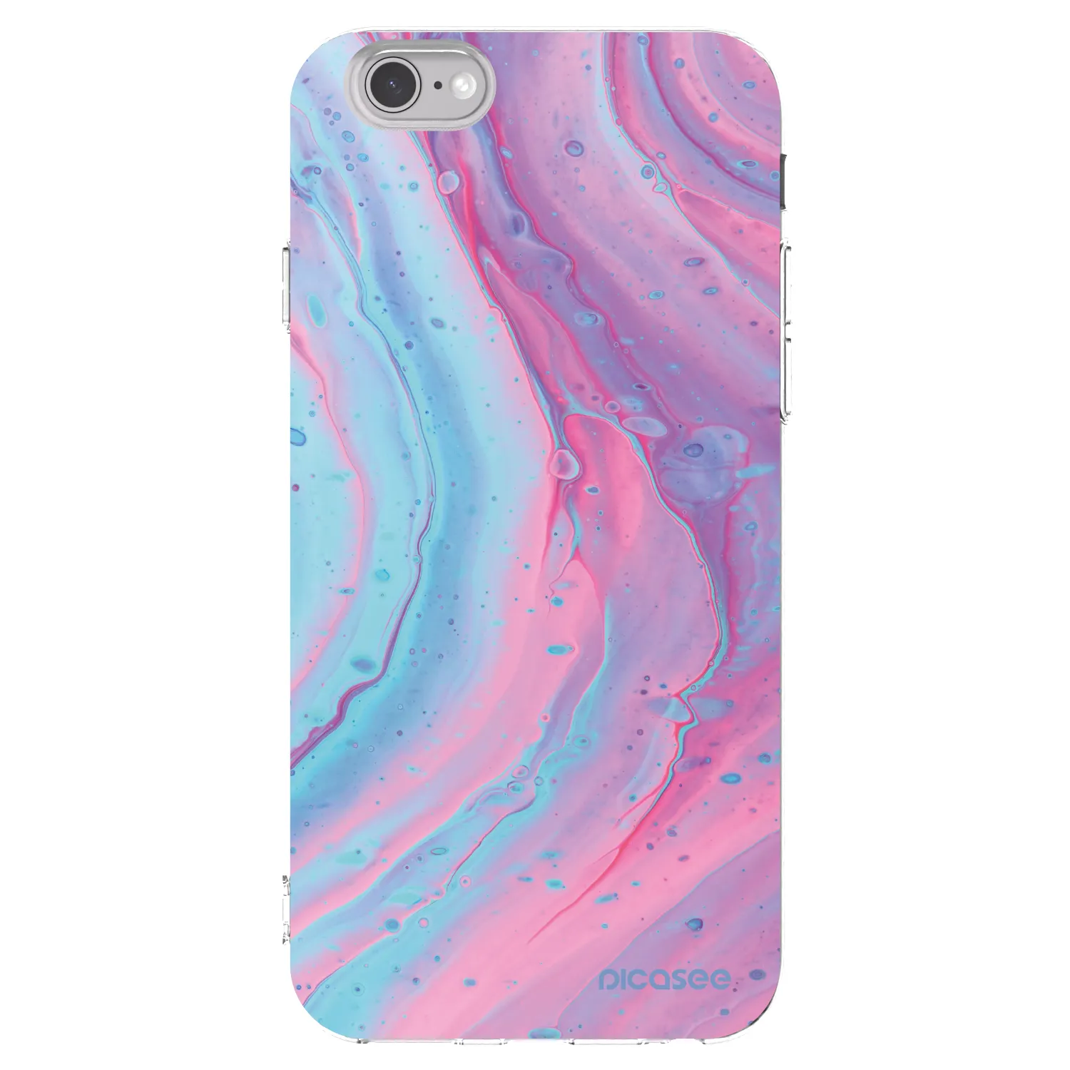 Picasee husă transparentă din silicon pentru Apple iPhone 6/6S - Pink liquid
