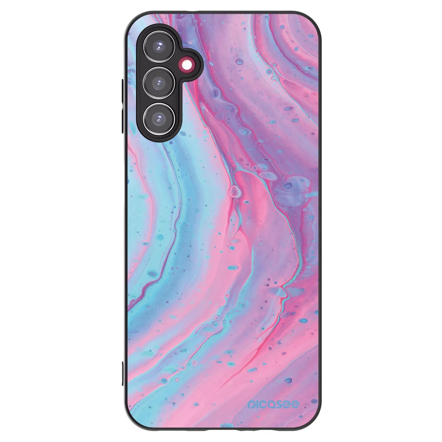 Picasee husă neagră din silicon pentru Samsung Galaxy A14 5G A146P - Pink liquid