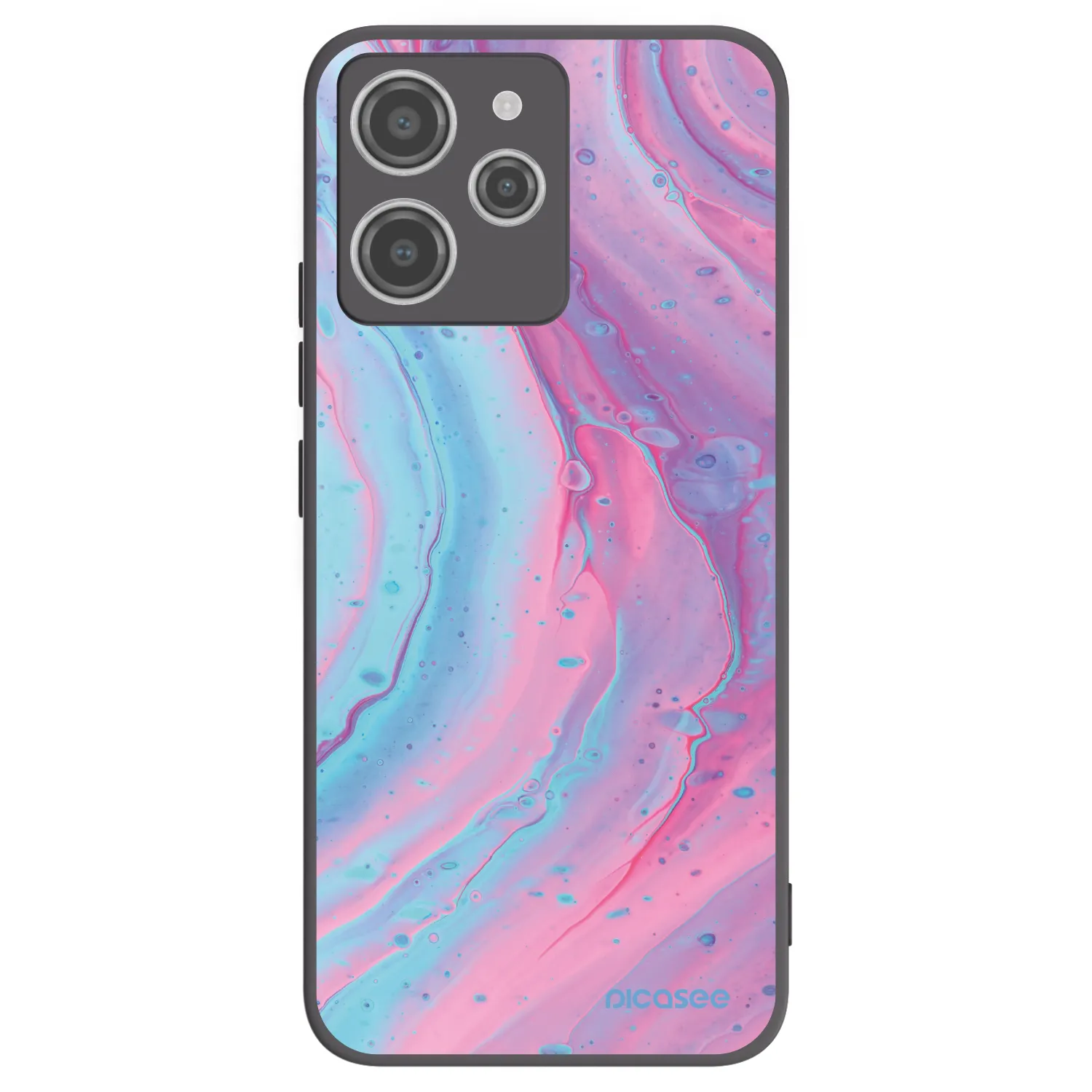 Picasee husă neagră din silicon pentru Xiaomi Redmi 12 4G - Pink liquid