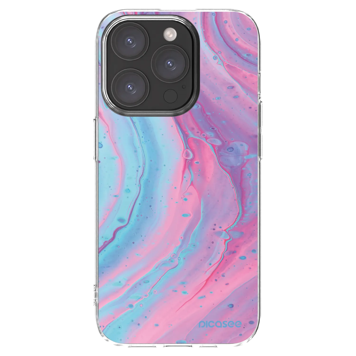 Picasee husă transparentă din silicon pentru Apple iPhone 15 Pro - Pink liquid