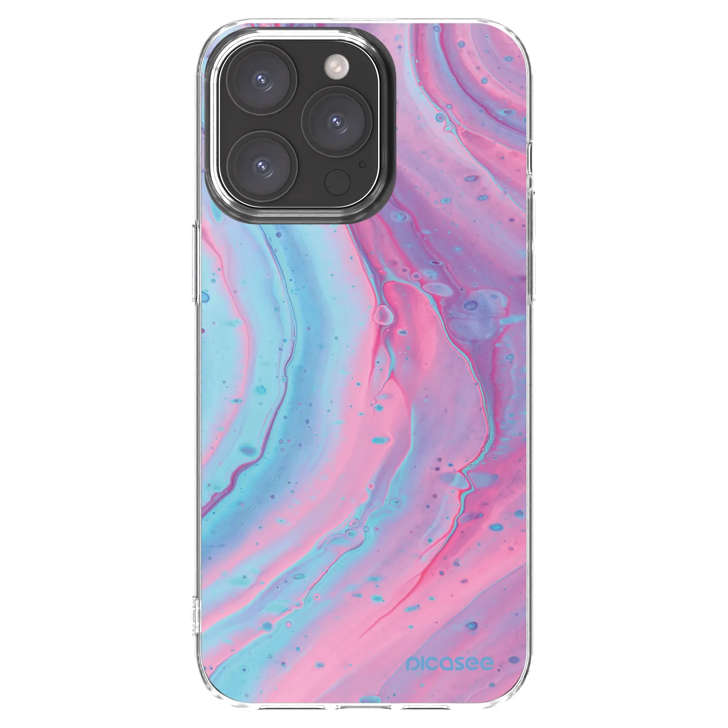 Picasee husă transparentă din silicon pentru Apple iPhone 15 Pro Max - Pink liquid