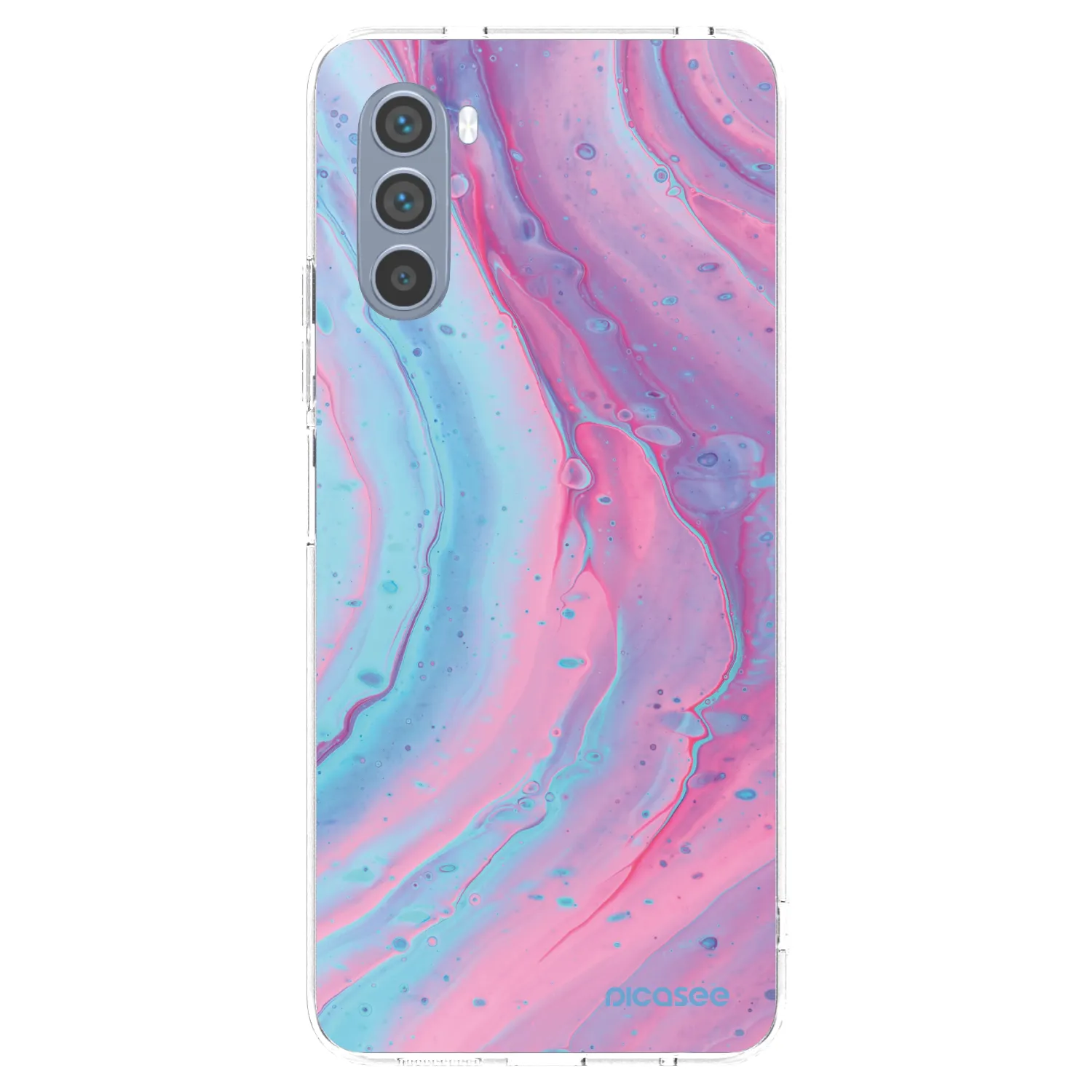 Picasee husă transparentă din silicon pentru Motorola Moto G62 - Pink liquid