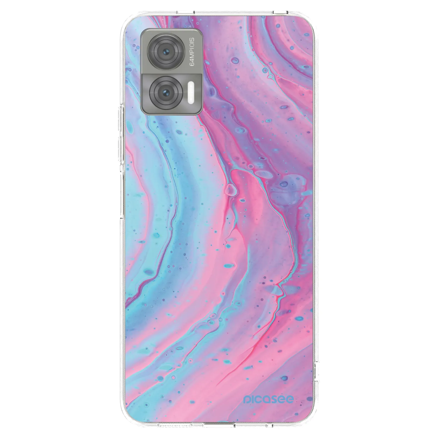 Picasee husă transparentă din silicon pentru Motorola Edge 30 Neo - Pink liquid