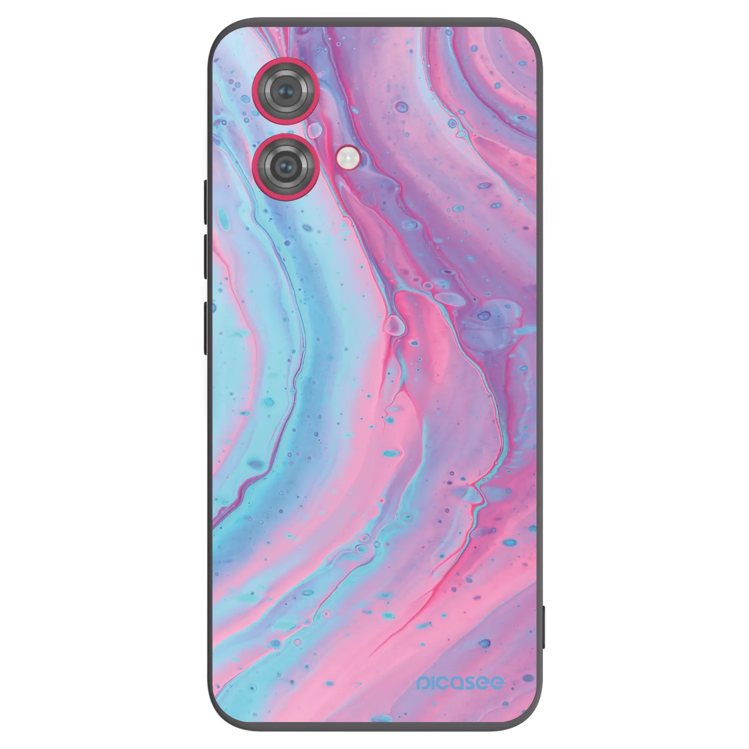 Picasee husă neagră din silicon pentru Motorola Moto G84 5G - Pink liquid