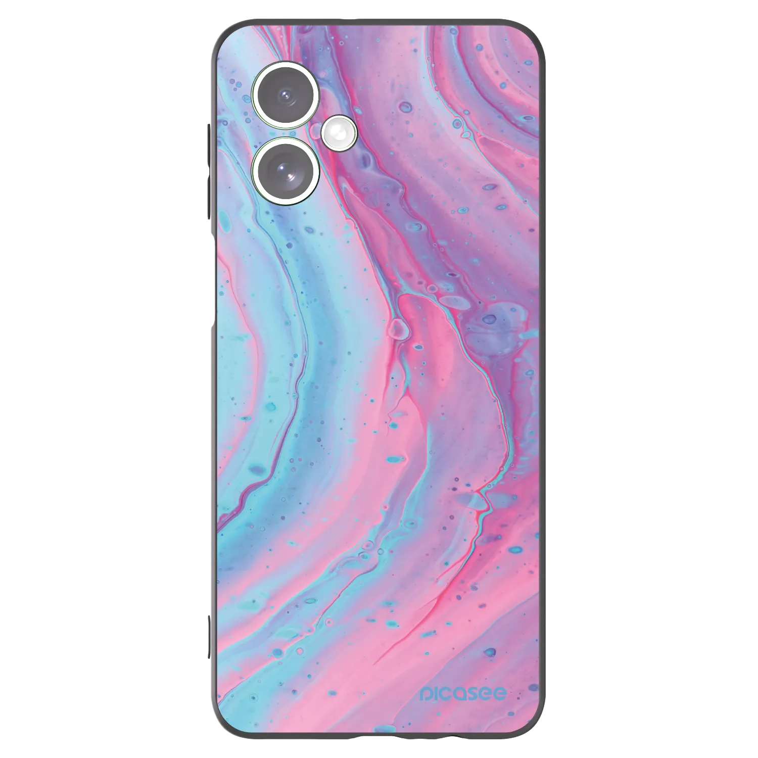 Picasee husă neagră din silicon pentru Motorola Moto G54 5G - Pink liquid