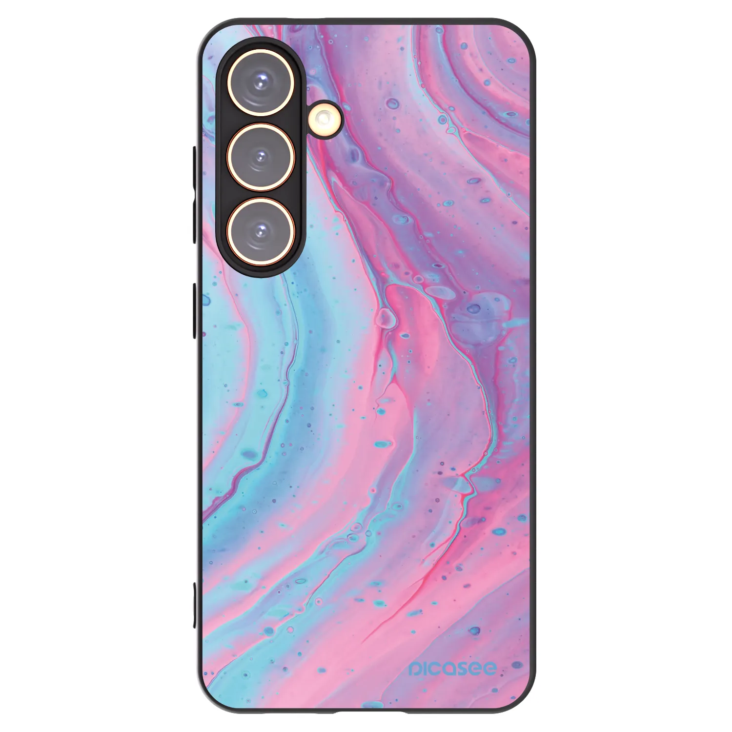 Picasee husă neagră din silicon pentru Samsung Galaxy S24 S921B 5G - Pink liquid