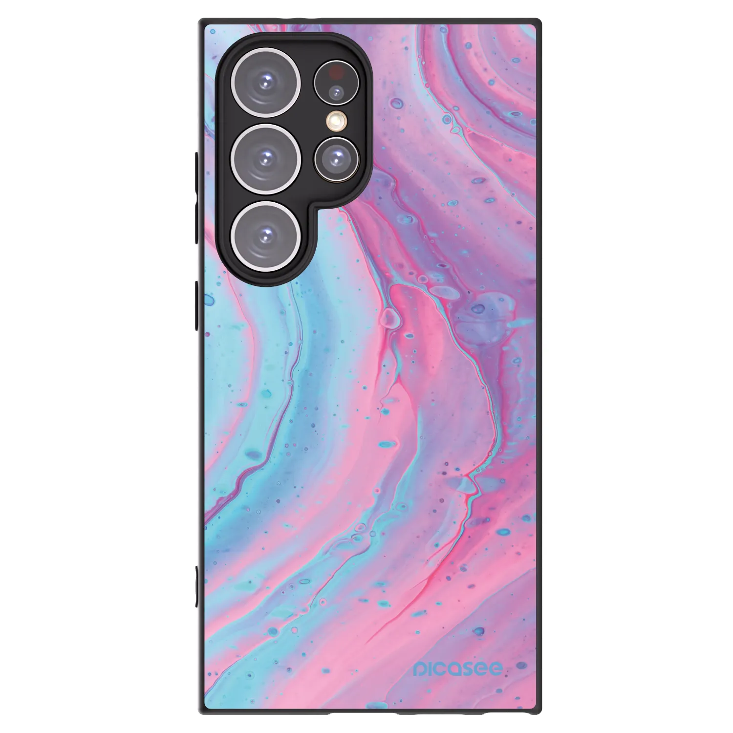 Picasee husă neagră din silicon pentru Samsung Galaxy S24 Ultra S928B 5G - Pink liquid