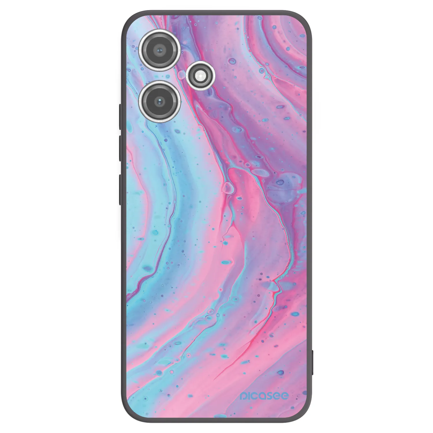 Picasee husă neagră din silicon pentru Xiaomi Redmi 12 5G - Pink liquid