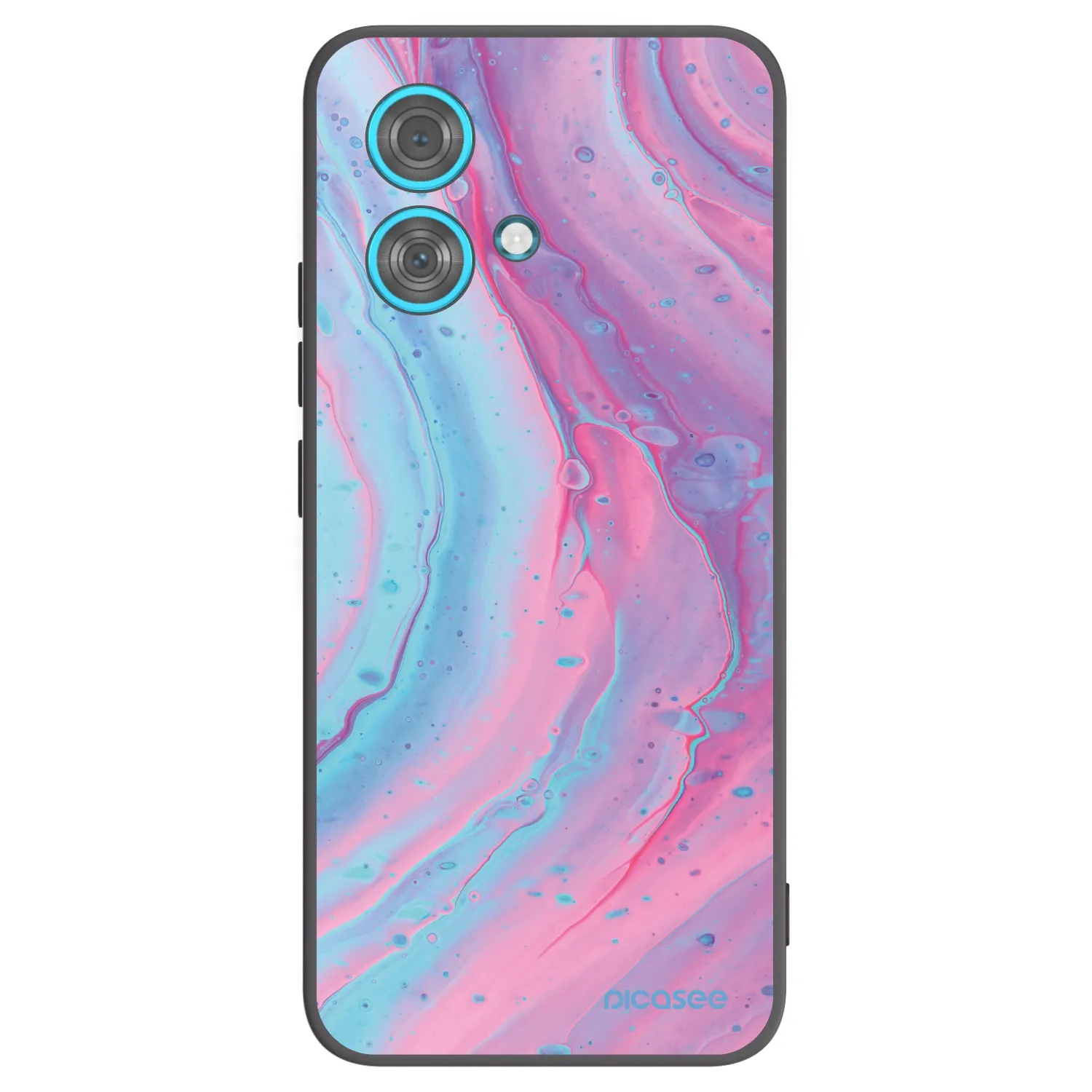 Picasee husă neagră din silicon pentru Motorola Edge 40 Neo - Pink liquid