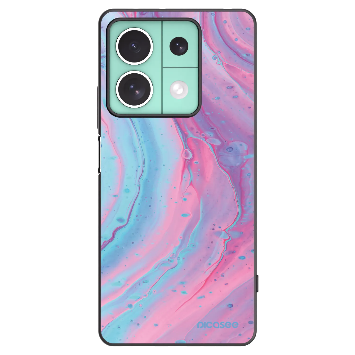 Picasee husă neagră din silicon pentru Xiaomi Redmi Note 13 5G - Pink liquid