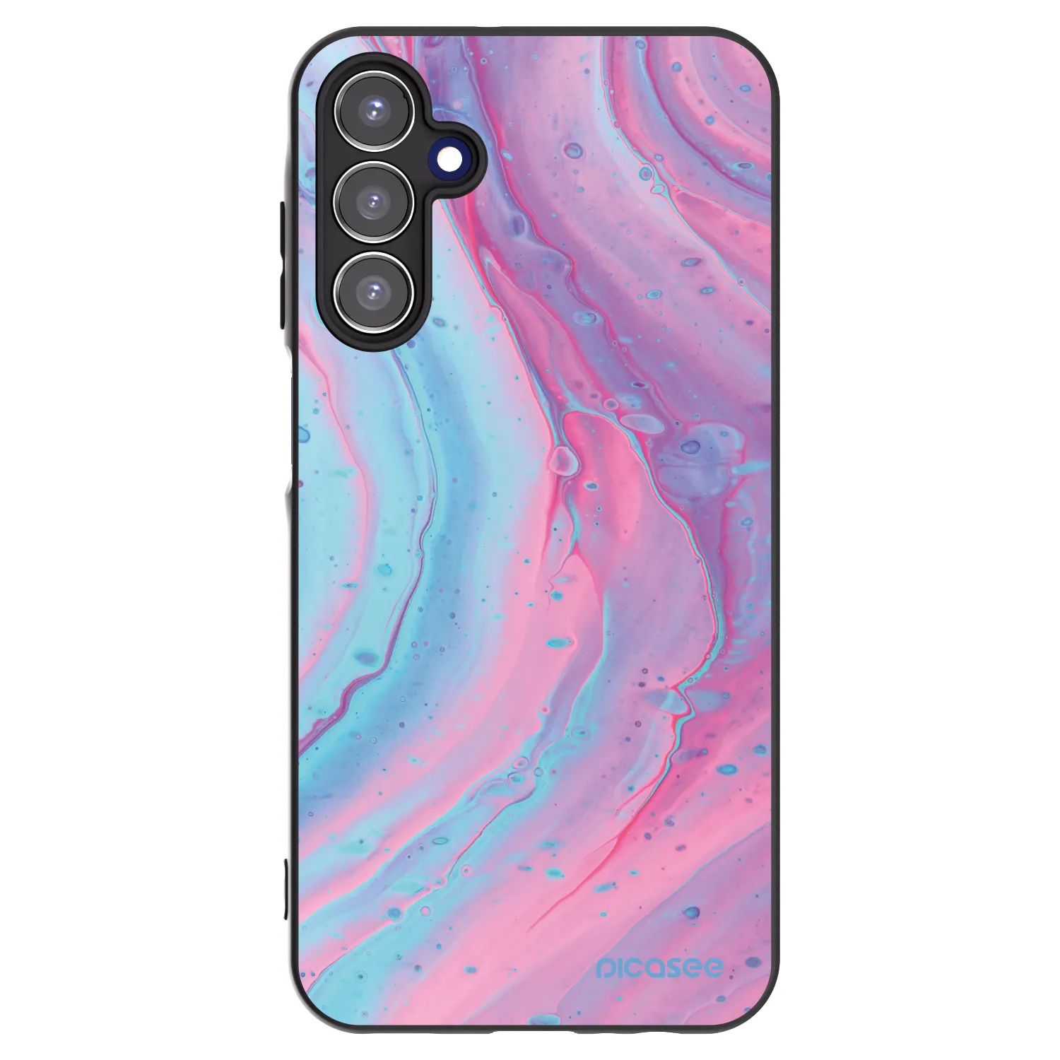 Picasee husă neagră din silicon pentru Samsung Galaxy A15 A156B 5G - Pink liquid