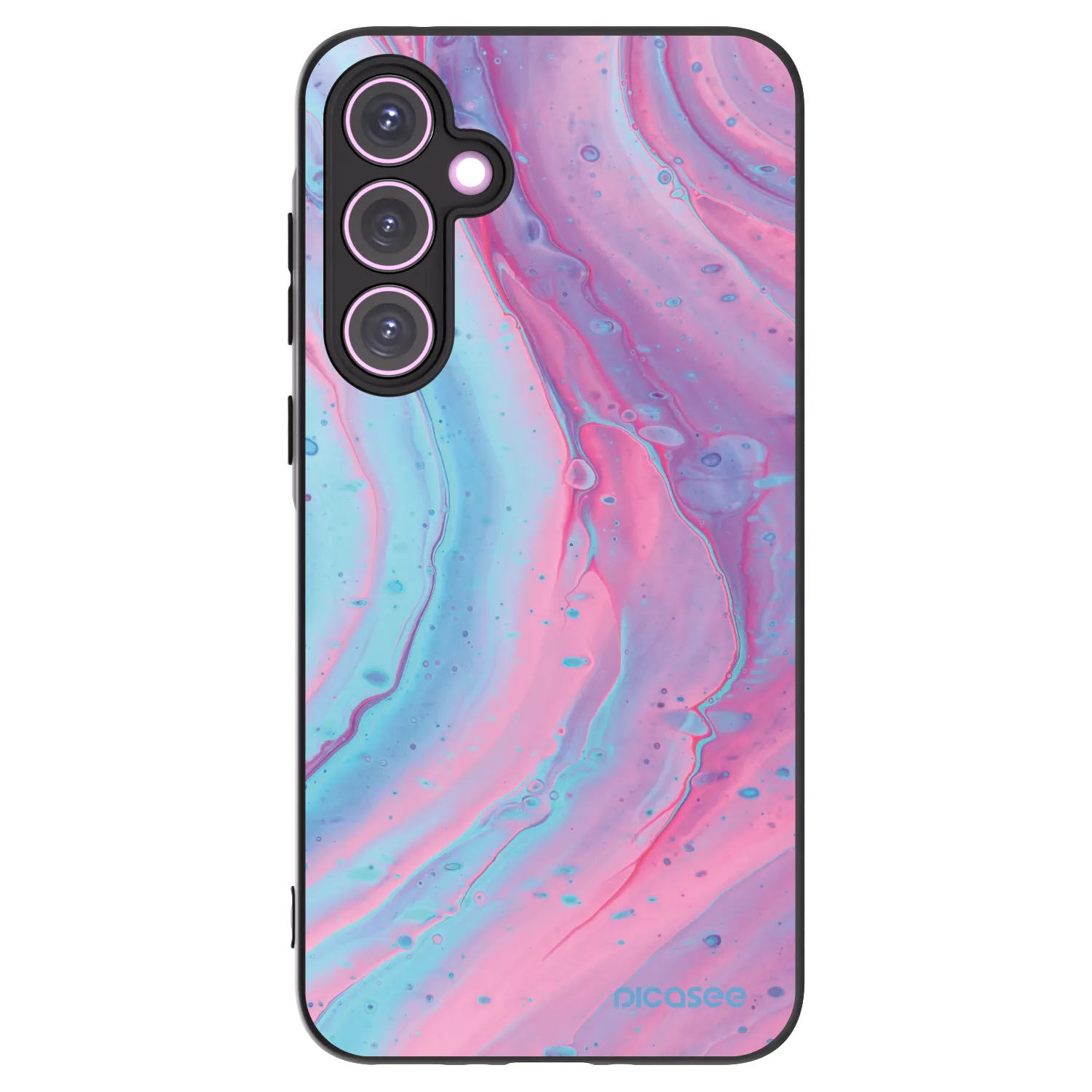 Picasee husă neagră din silicon pentru Samsung Galaxy A35 5G A356B - Pink liquid