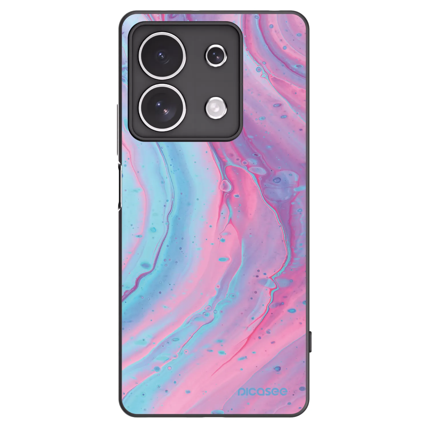 Picasee husă neagră din silicon pentru Xiaomi Redmi Note 13 4G - Pink liquid