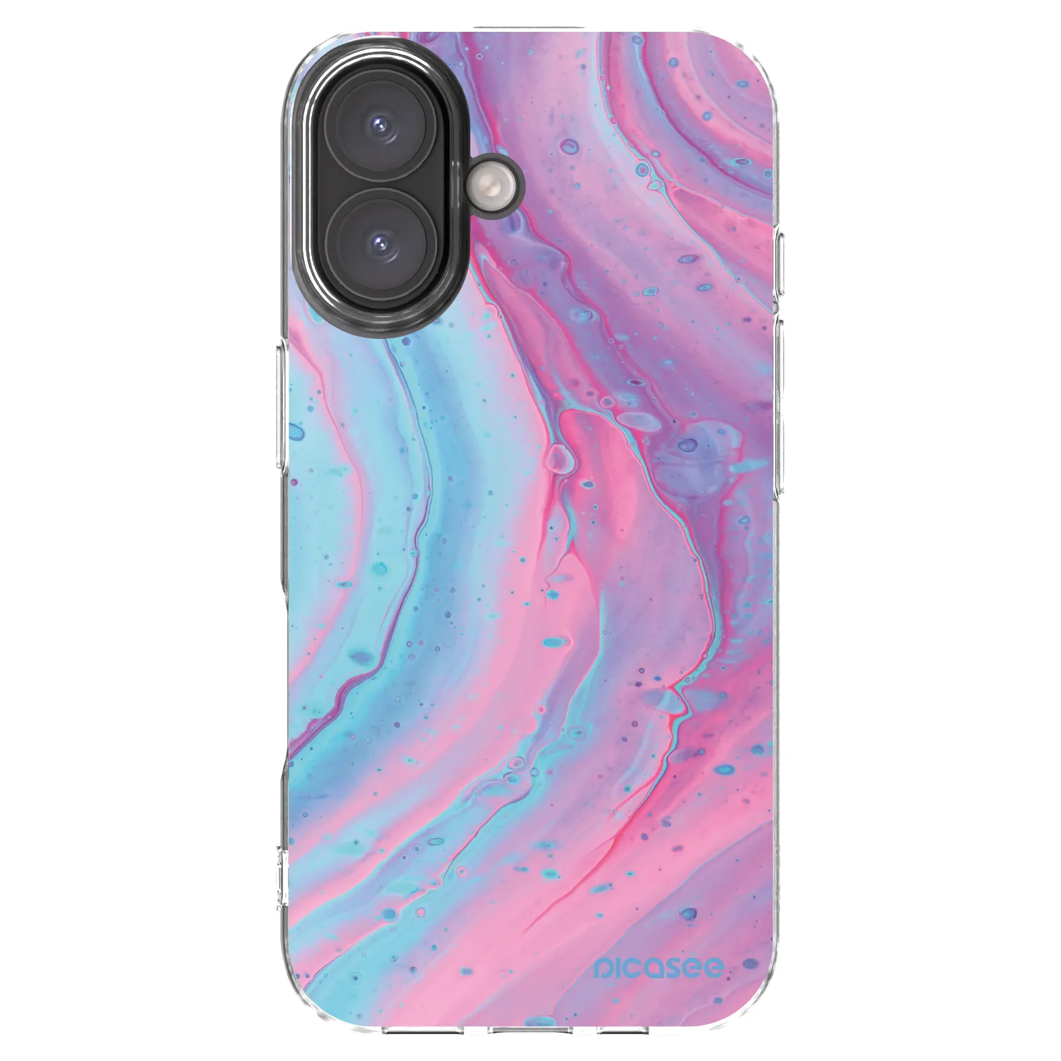Picasee husă transparentă din silicon pentru Apple iPhone 16 - Pink liquid