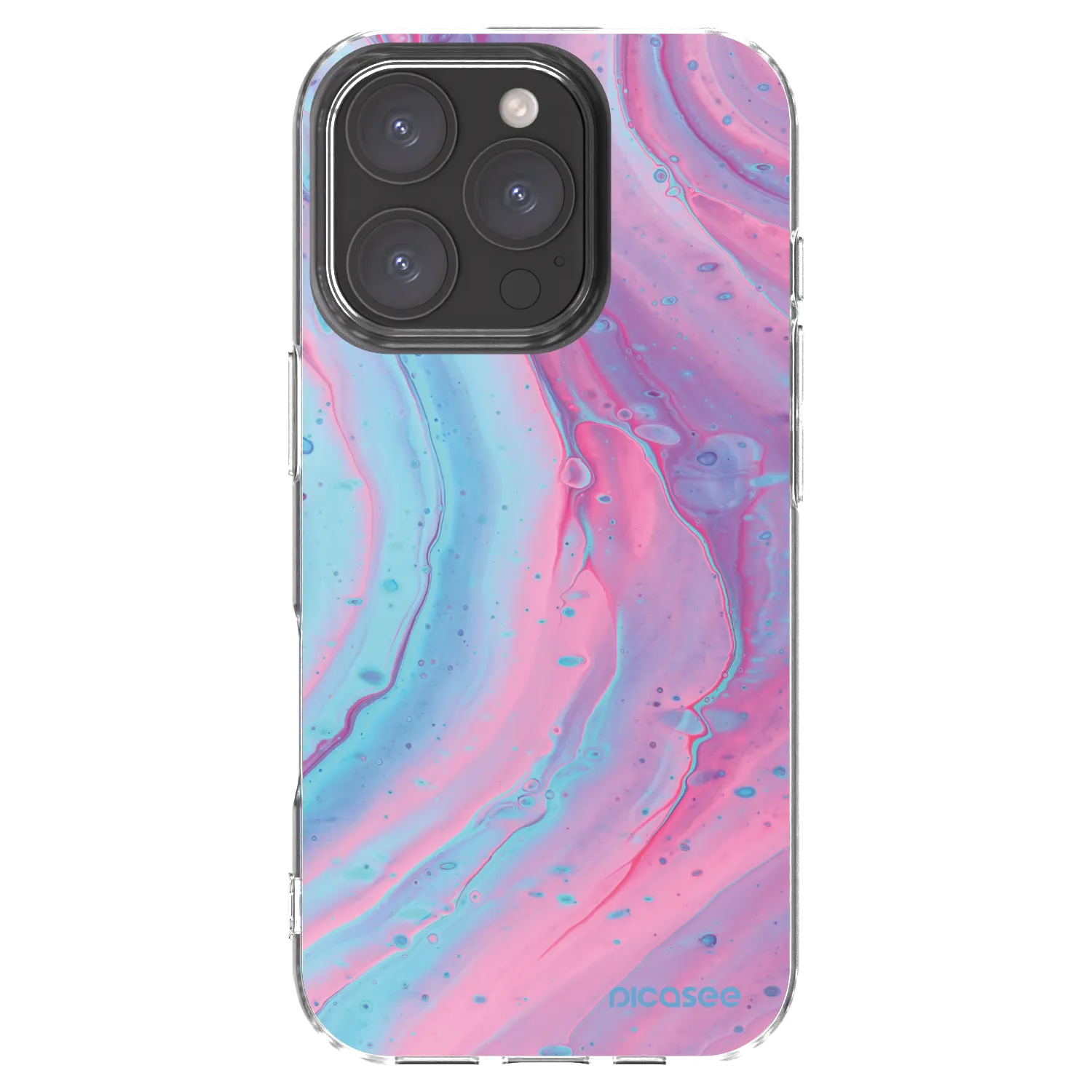 Picasee husă transparentă din silicon pentru Apple iPhone 16 Pro - Pink liquid