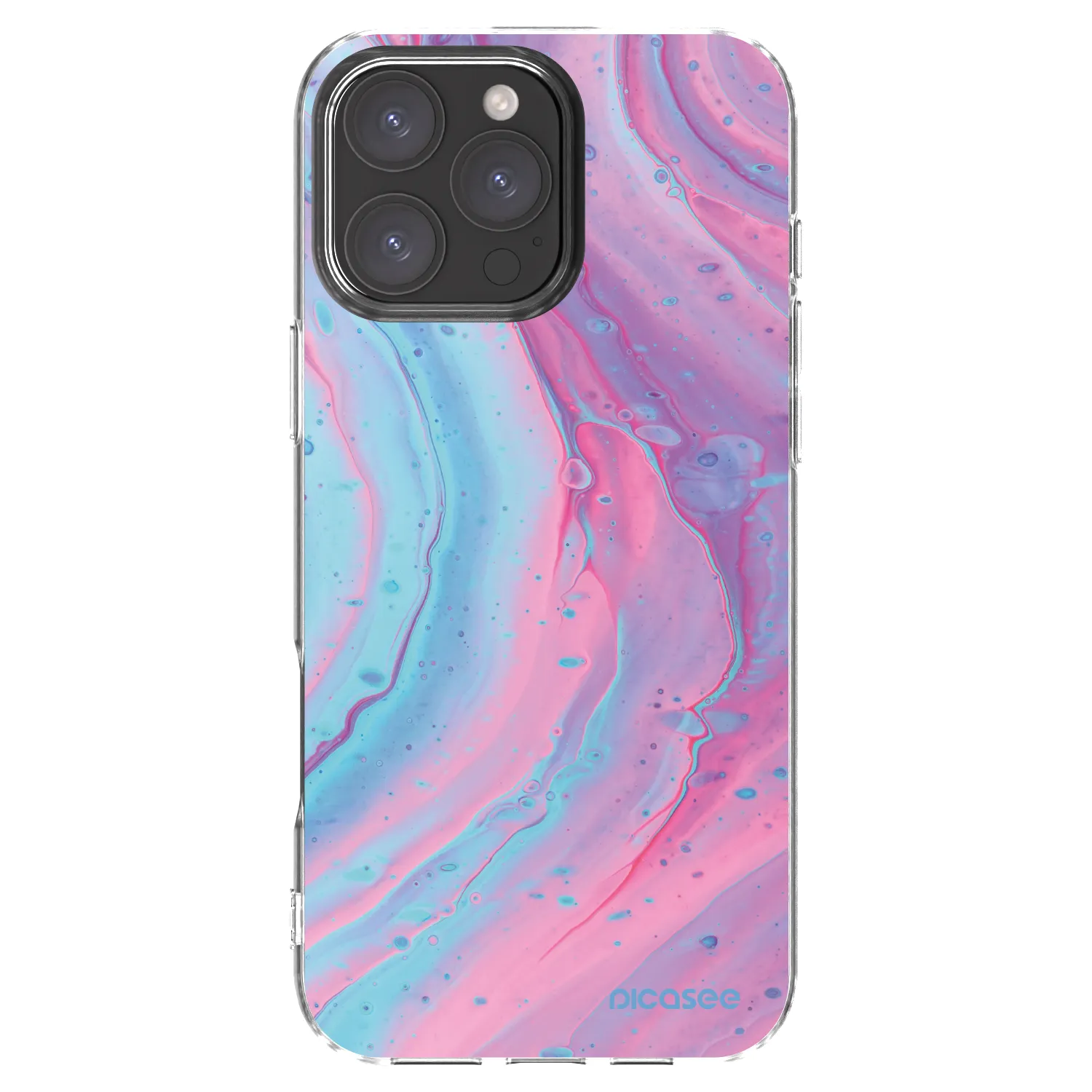 Picasee husă transparentă din silicon pentru Apple iPhone 16 Pro Max - Pink liquid