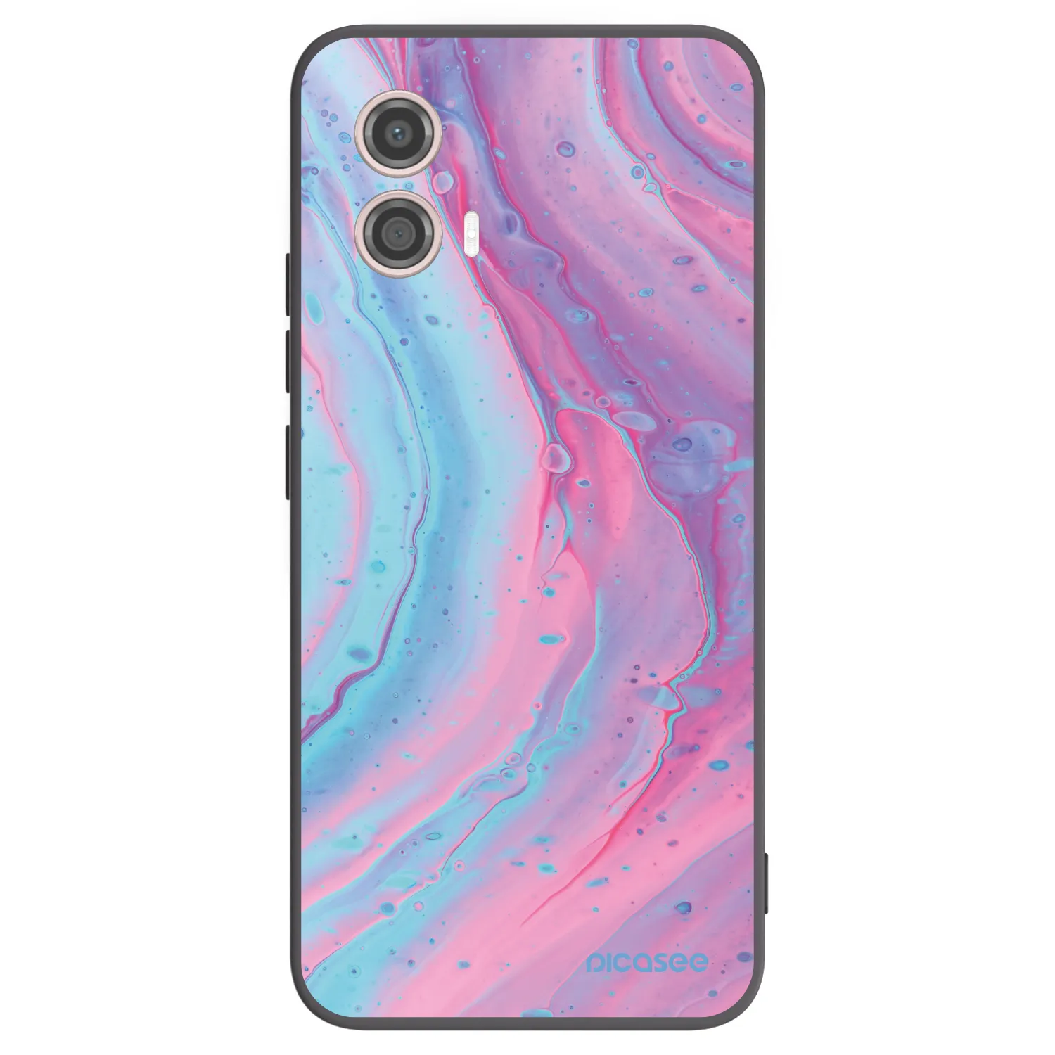 Picasee husă neagră din silicon pentru Motorola Moto G53 5G - Pink liquid