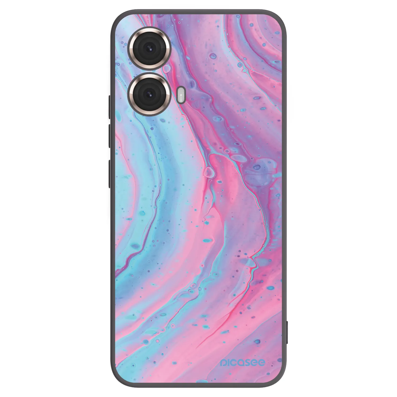 Picasee husă neagră din silicon pentru Motorola Moto G85 - Pink liquid