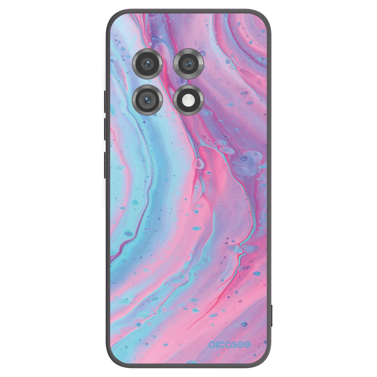 Picasee husă neagră din silicon pentru OnePlus 11 5G - Pink liquid