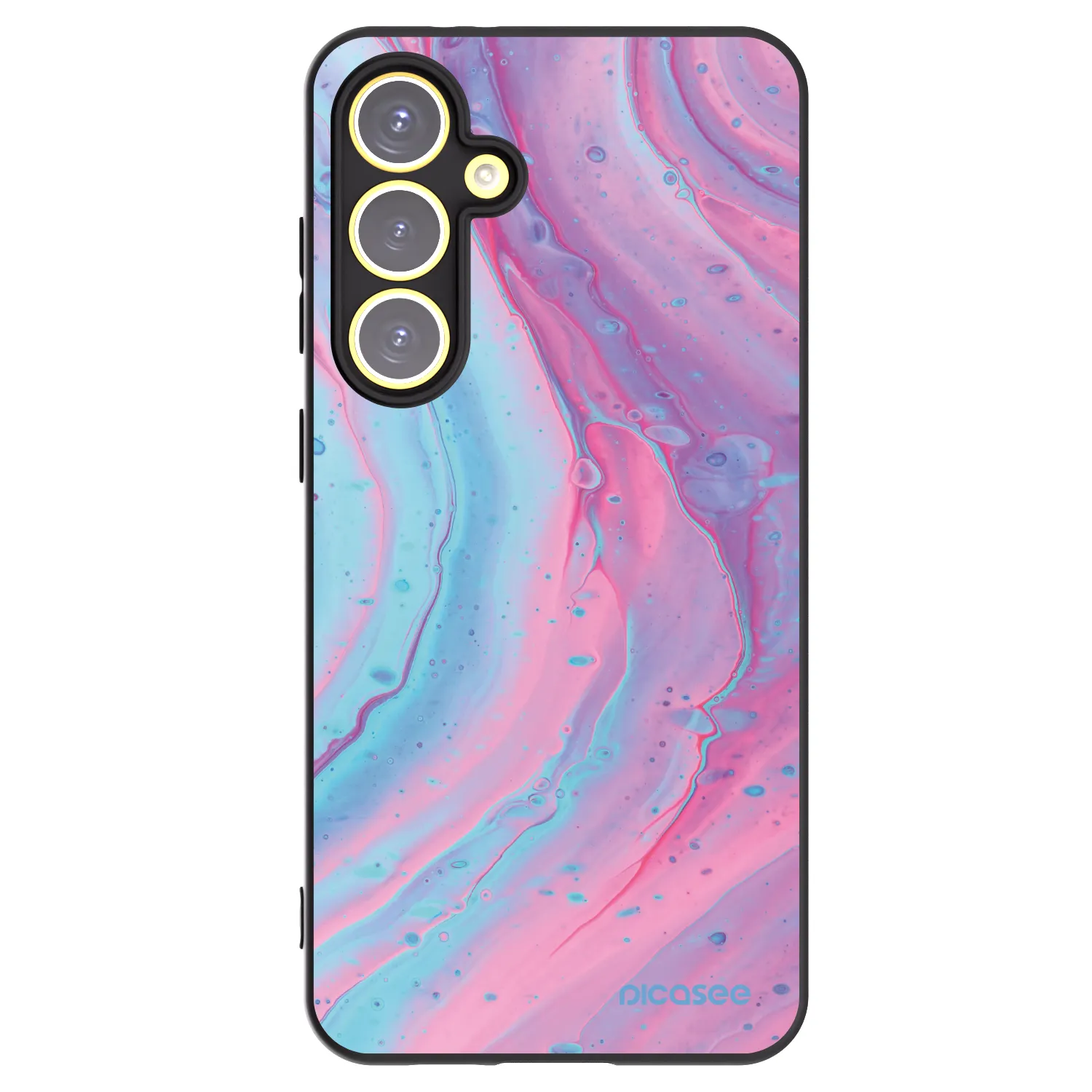 Picasee husă neagră din silicon pentru Samsung Galaxy S24 FE S721B - Pink liquid