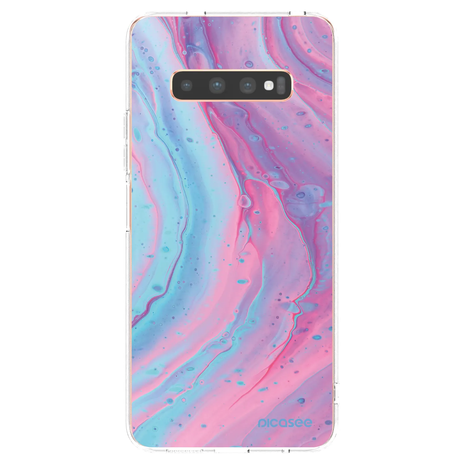 Picasee husă transparentă din silicon pentru Samsung Galaxy S10 Plus G975 - Pink liquid