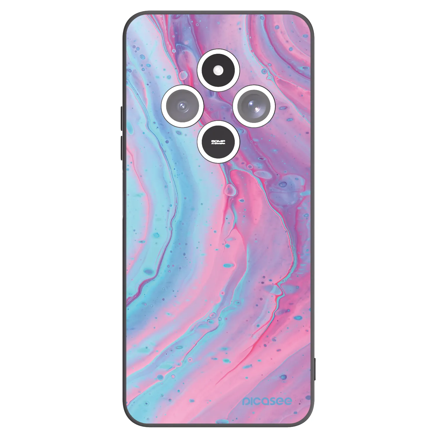 Picasee husă neagră din silicon pentru Xiaomi Redmi 14C - Pink liquid