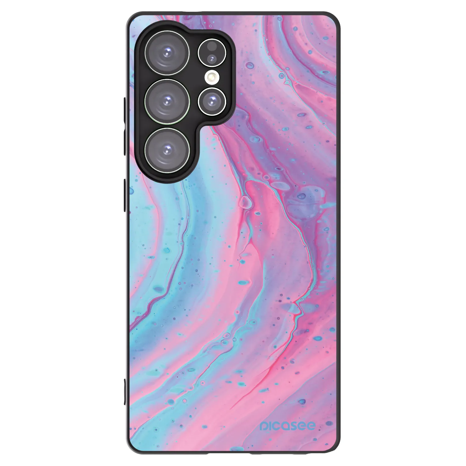 Picasee husă neagră din silicon pentru Samsung Galaxy S25 Ultra 5G - Pink liquid