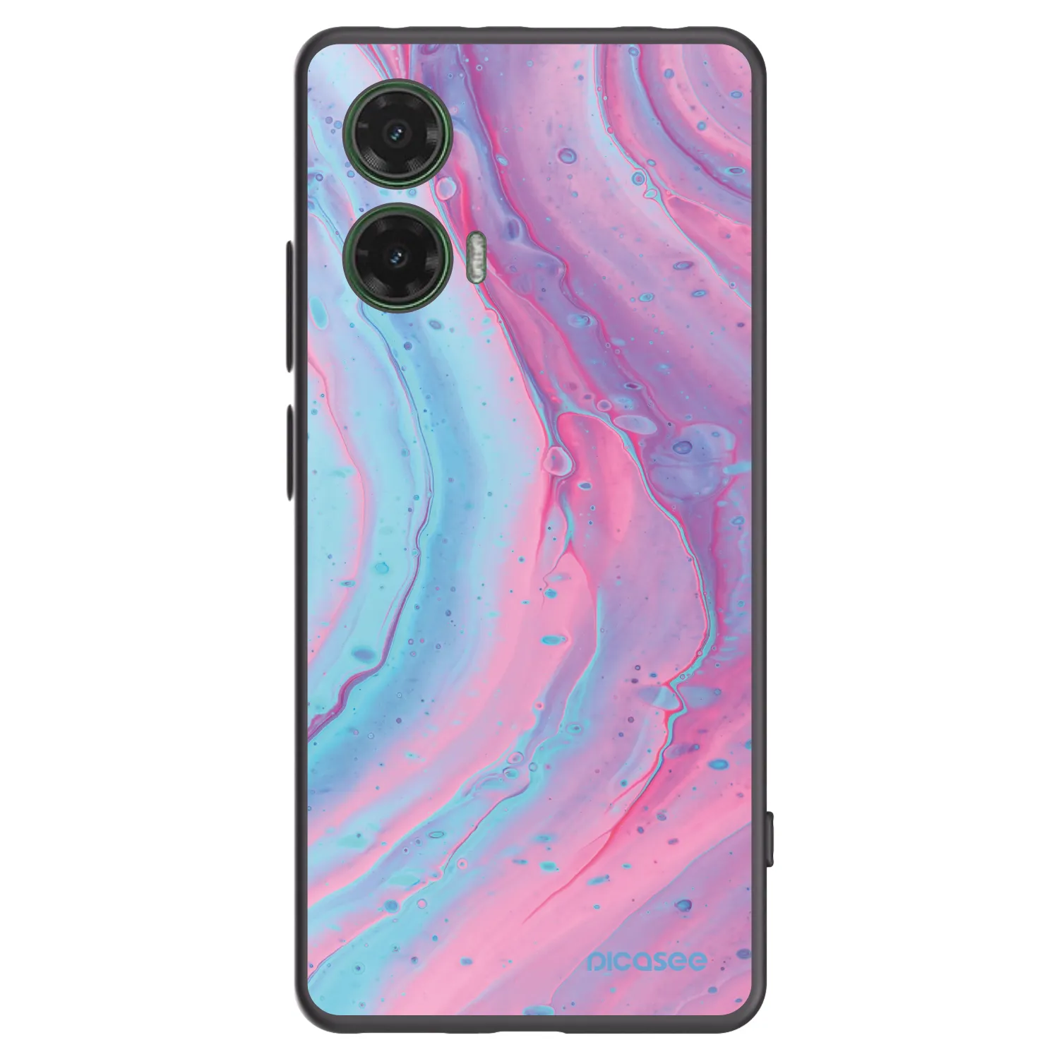 Picasee husă neagră din silicon pentru Motorola Moto G35 5G - Pink liquid