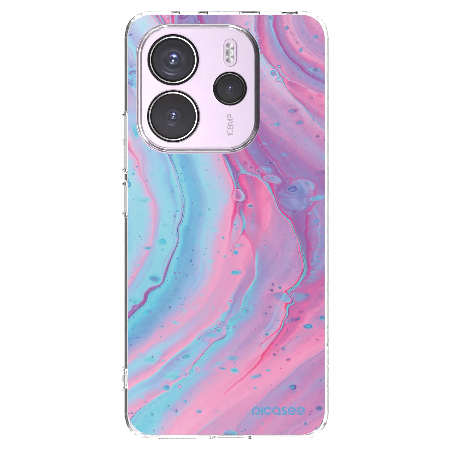 Picasee husă transparentă din silicon pentru Xiaomi Redmi Note 14 4G - Pink liquid