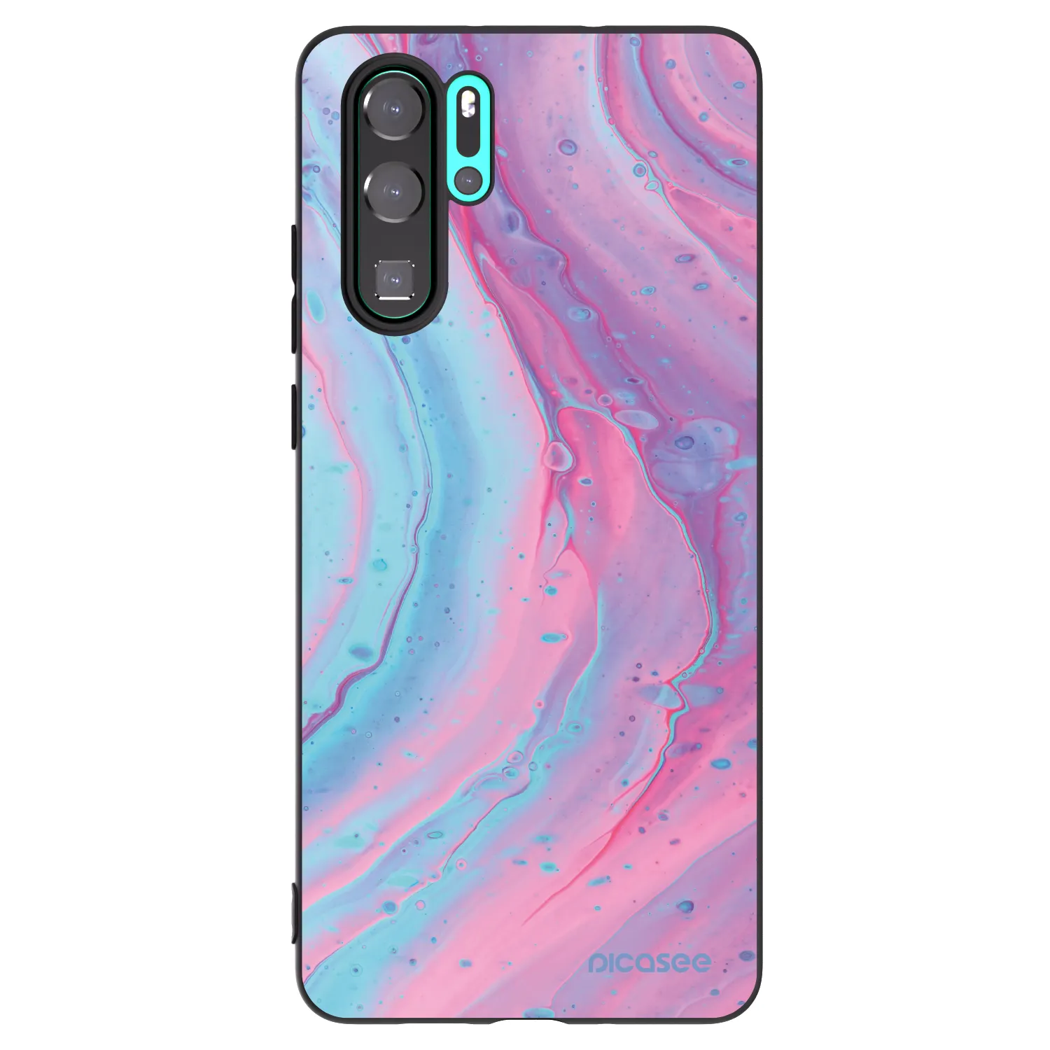 Picasee husă neagră din silicon pentru Huawei P30 Pro - Pink liquid