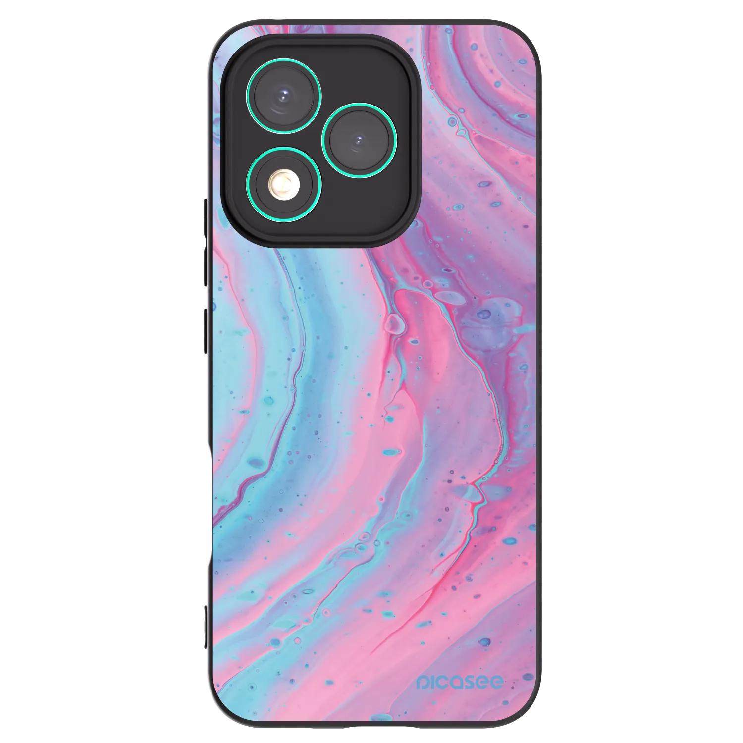 Picasee husă neagră din silicon pentru Honor 400 Lite 5G - Pink liquid