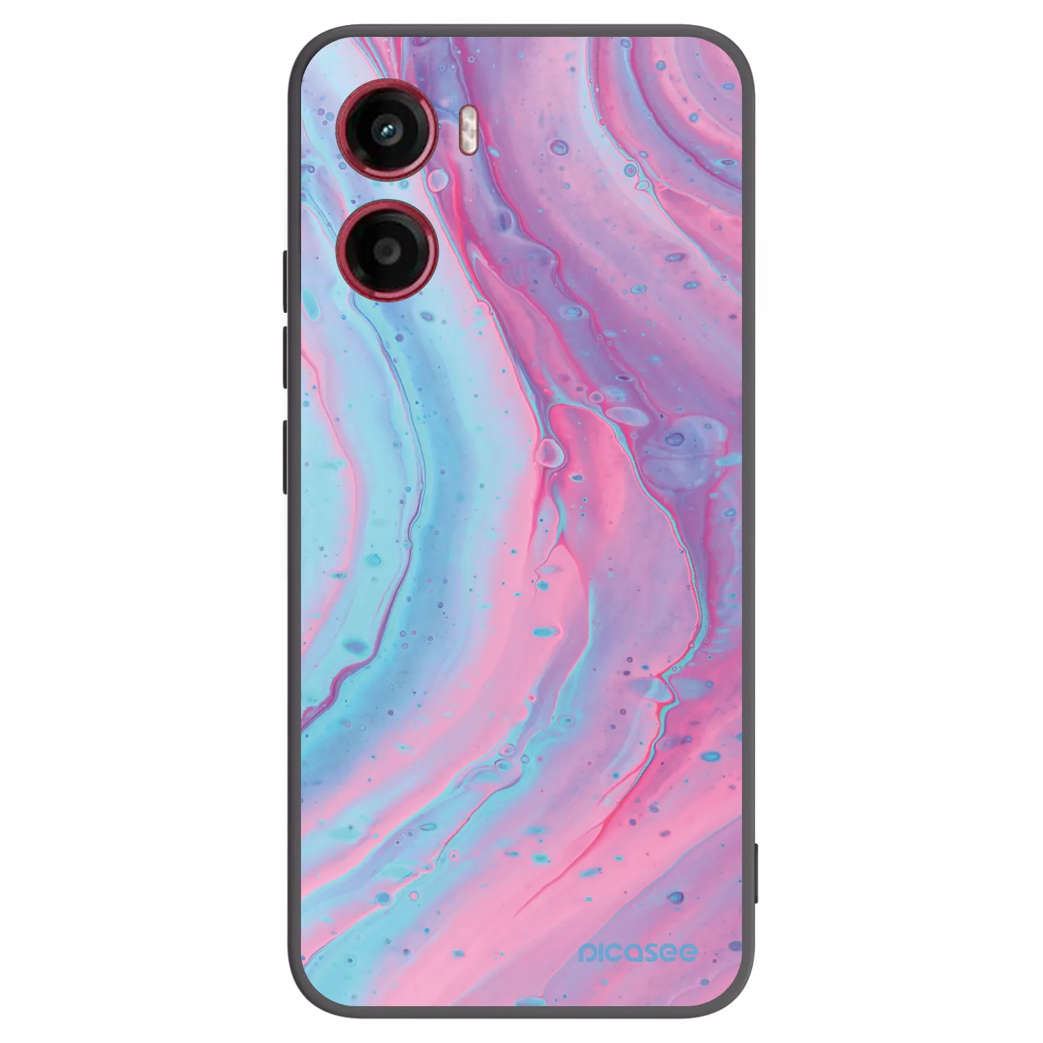 Picasee husă neagră din silicon pentru Motorola Moto G05 - Pink liquid