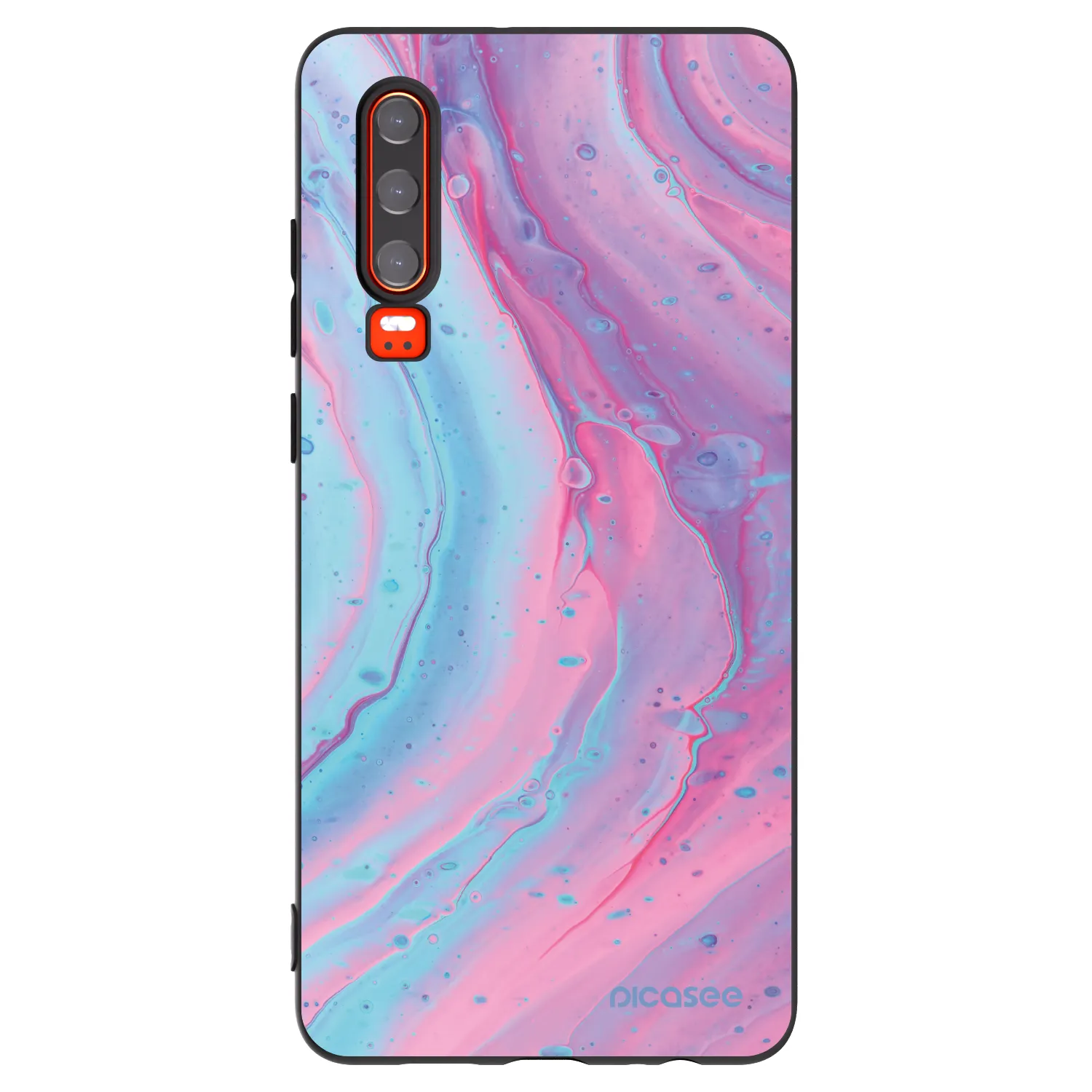 Picasee husă neagră din silicon pentru Huawei P30 - Pink liquid