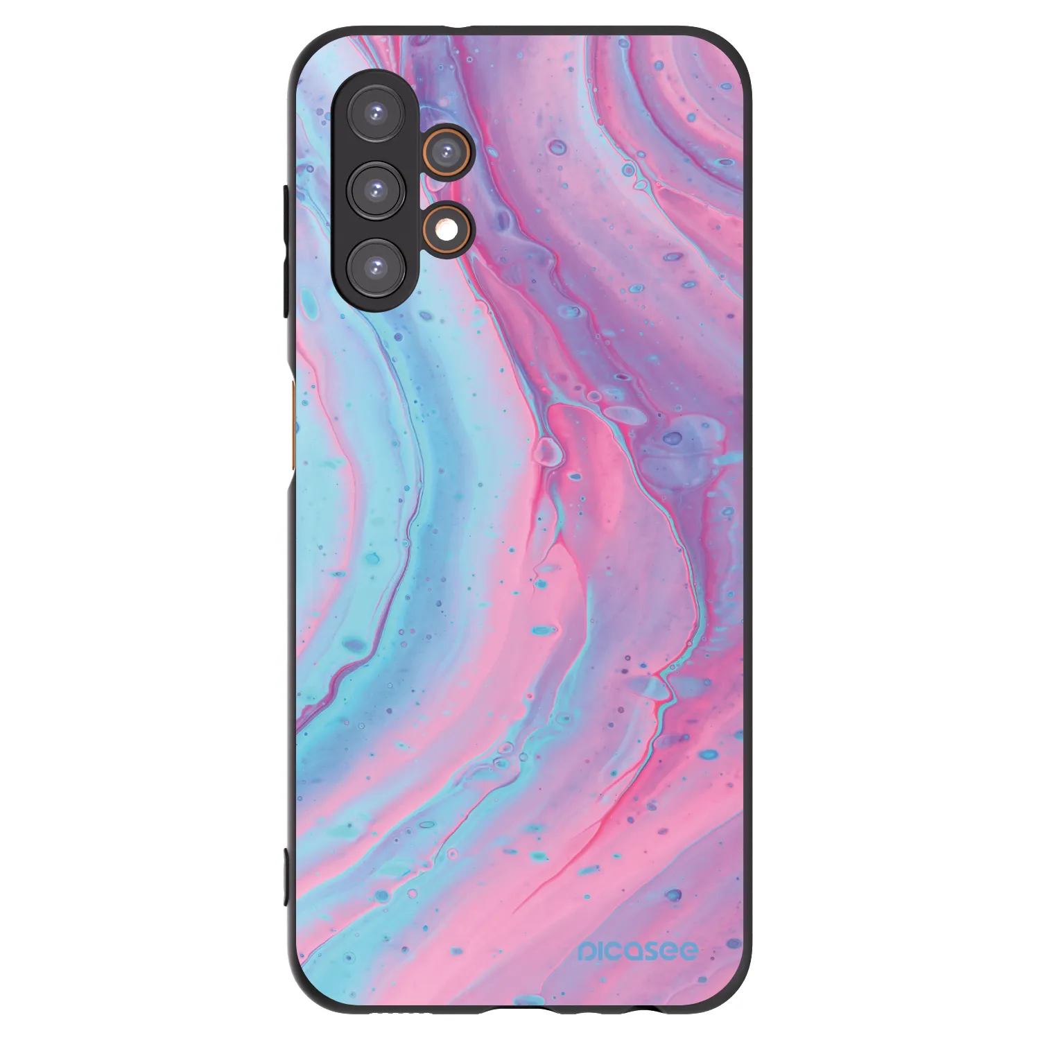 Picasee husă neagră din silicon pentru Samsung Galaxy A13 5G - Pink liquid