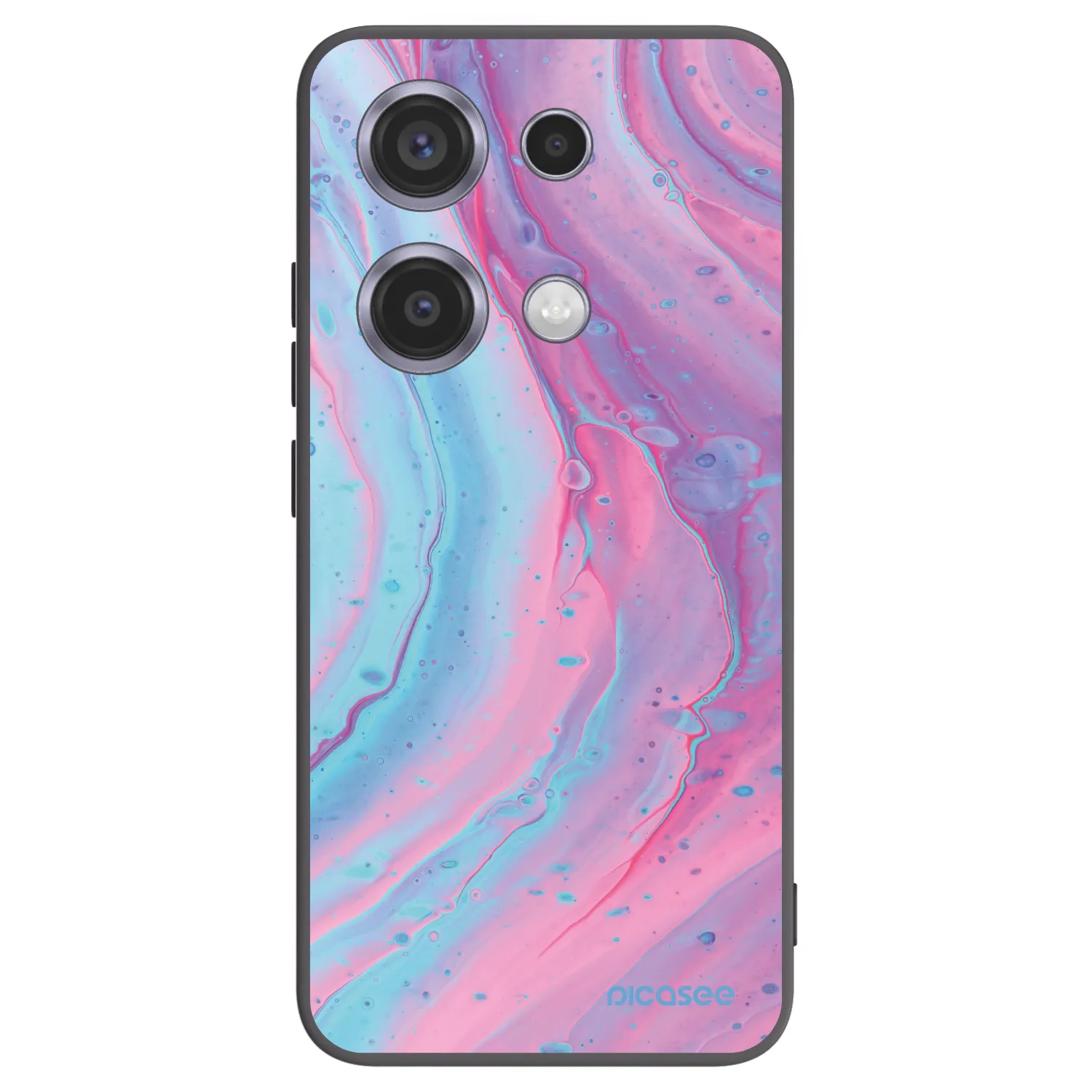 Picasee husă neagră din silicon pentru Xiaomi Redmi Note 14S - Pink liquid