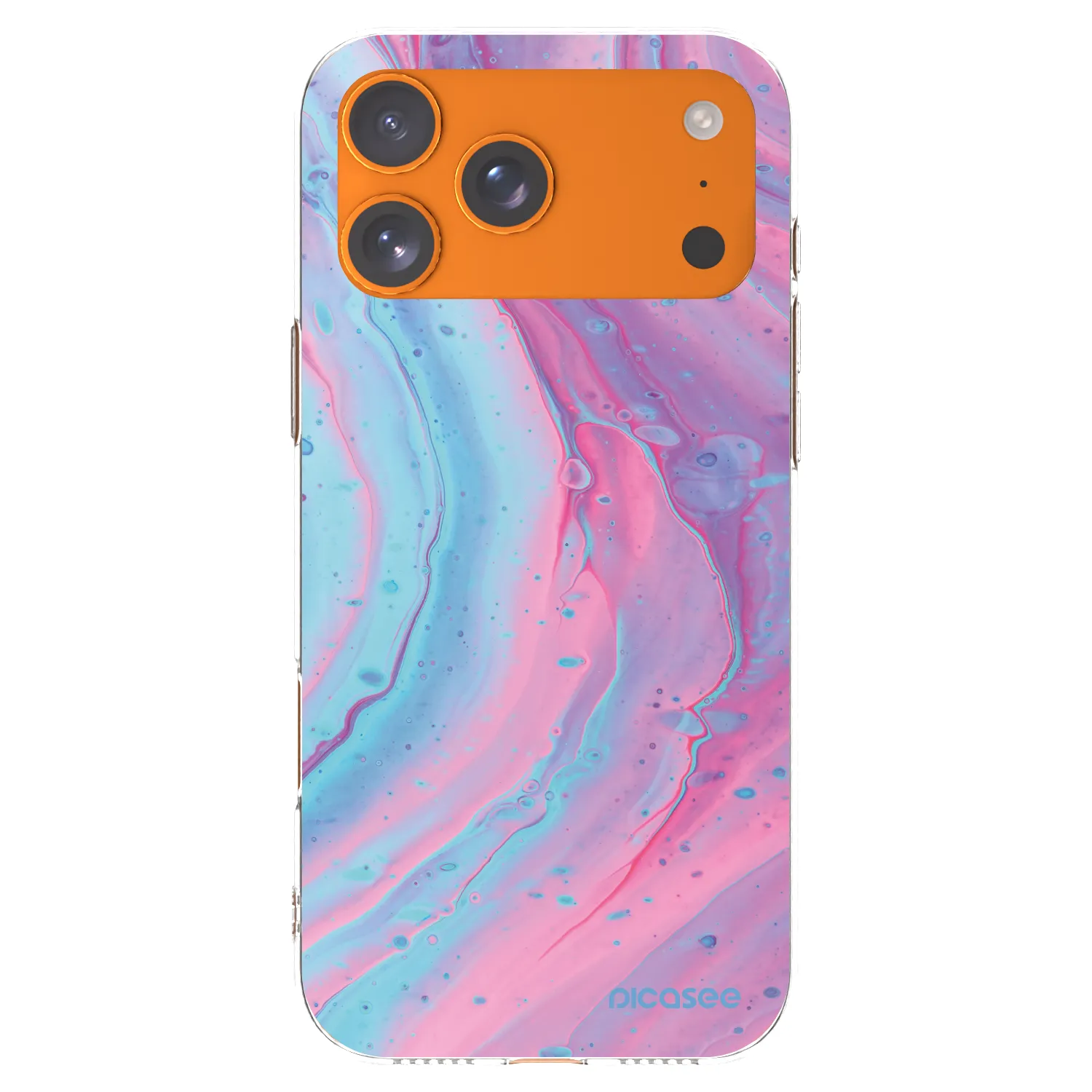 Picasee husă transparentă din silicon pentru Apple iPhone 17 Pro Max - Pink liquid