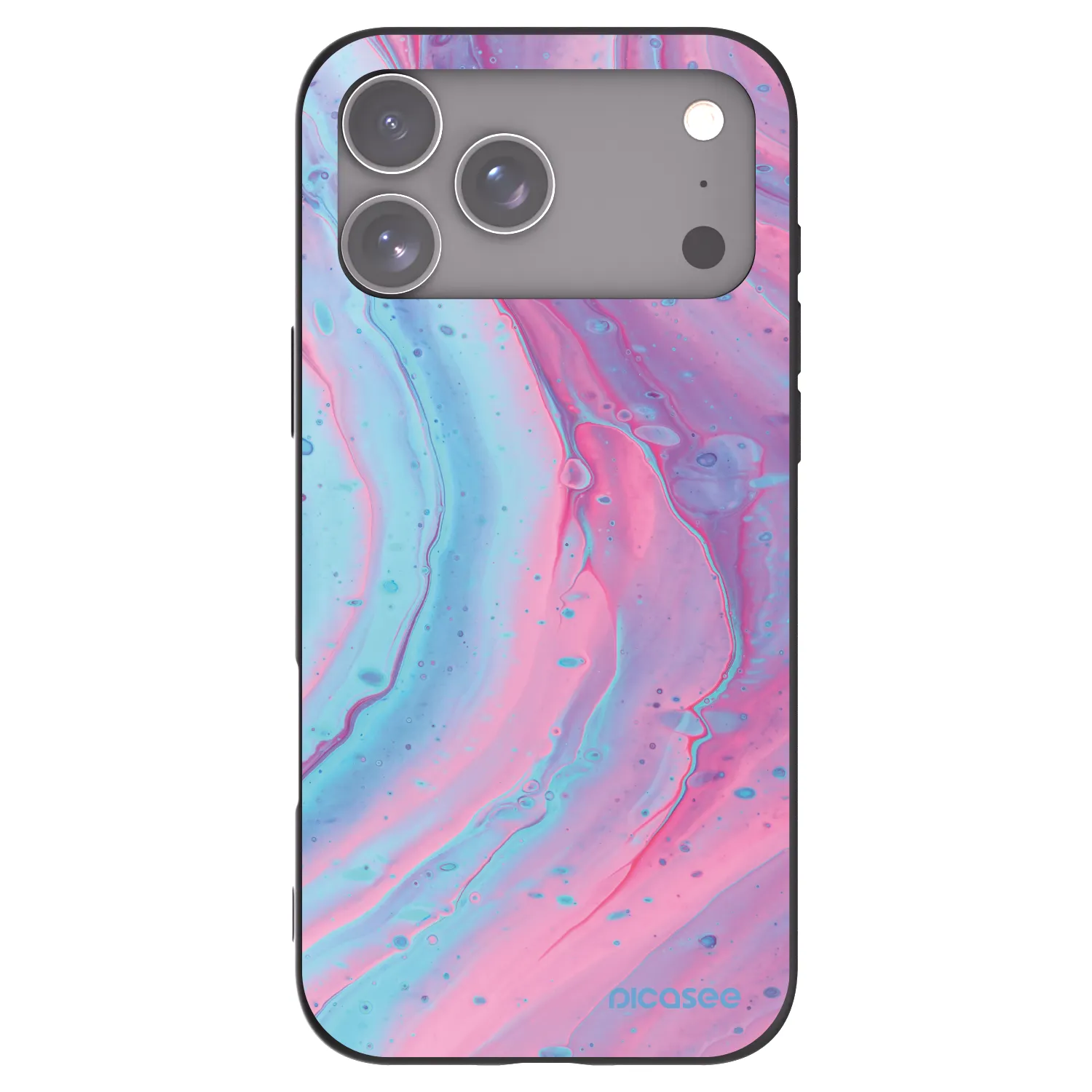 Picasee husă neagră din silicon pentru Apple iPhone 17 Pro Max - Pink liquid