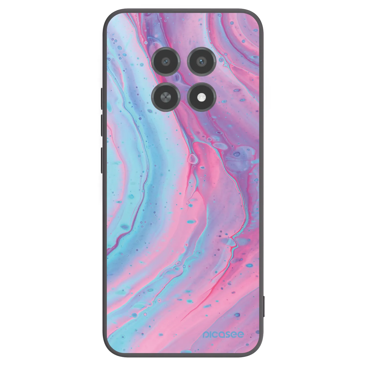 Picasee husă neagră din silicon pentru Realme 12X - Pink liquid