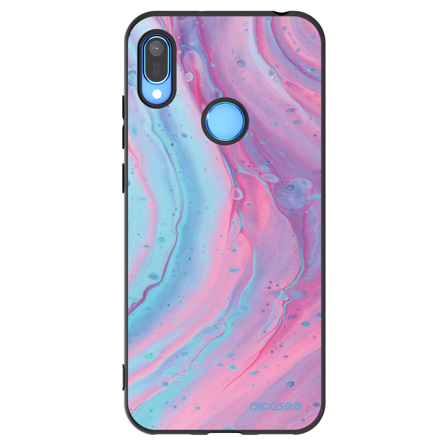 Picasee husă neagră din silicon pentru Huawei Y6 2019 - Pink liquid