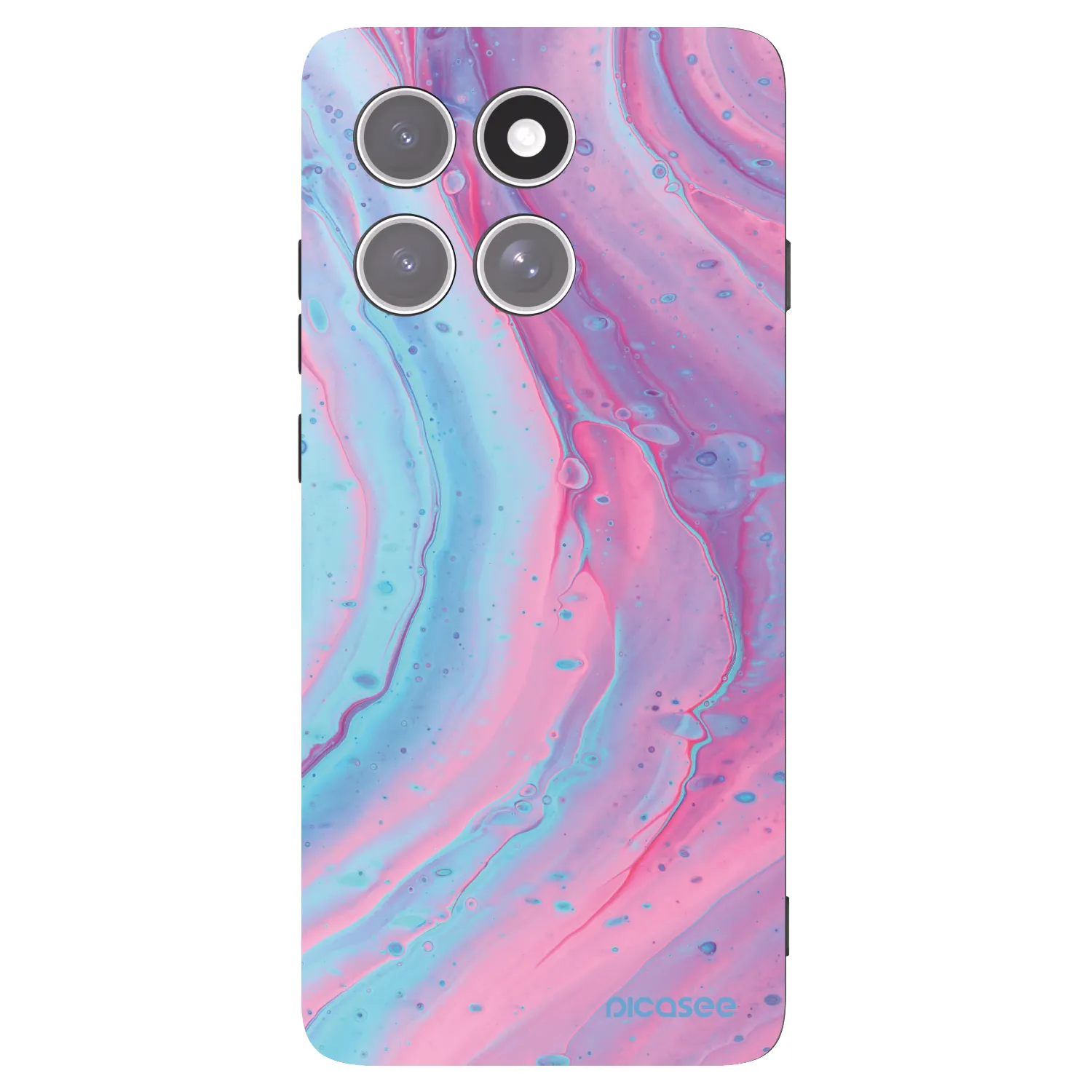 Picasee husă neagră din silicon pentru Motorola Edge 60 Pro - Pink liquid