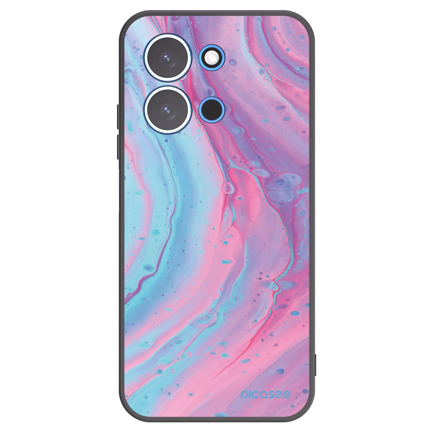 Picasee husă neagră din silicon pentru Xiaomi Redmi 15C 4G - Pink liquid