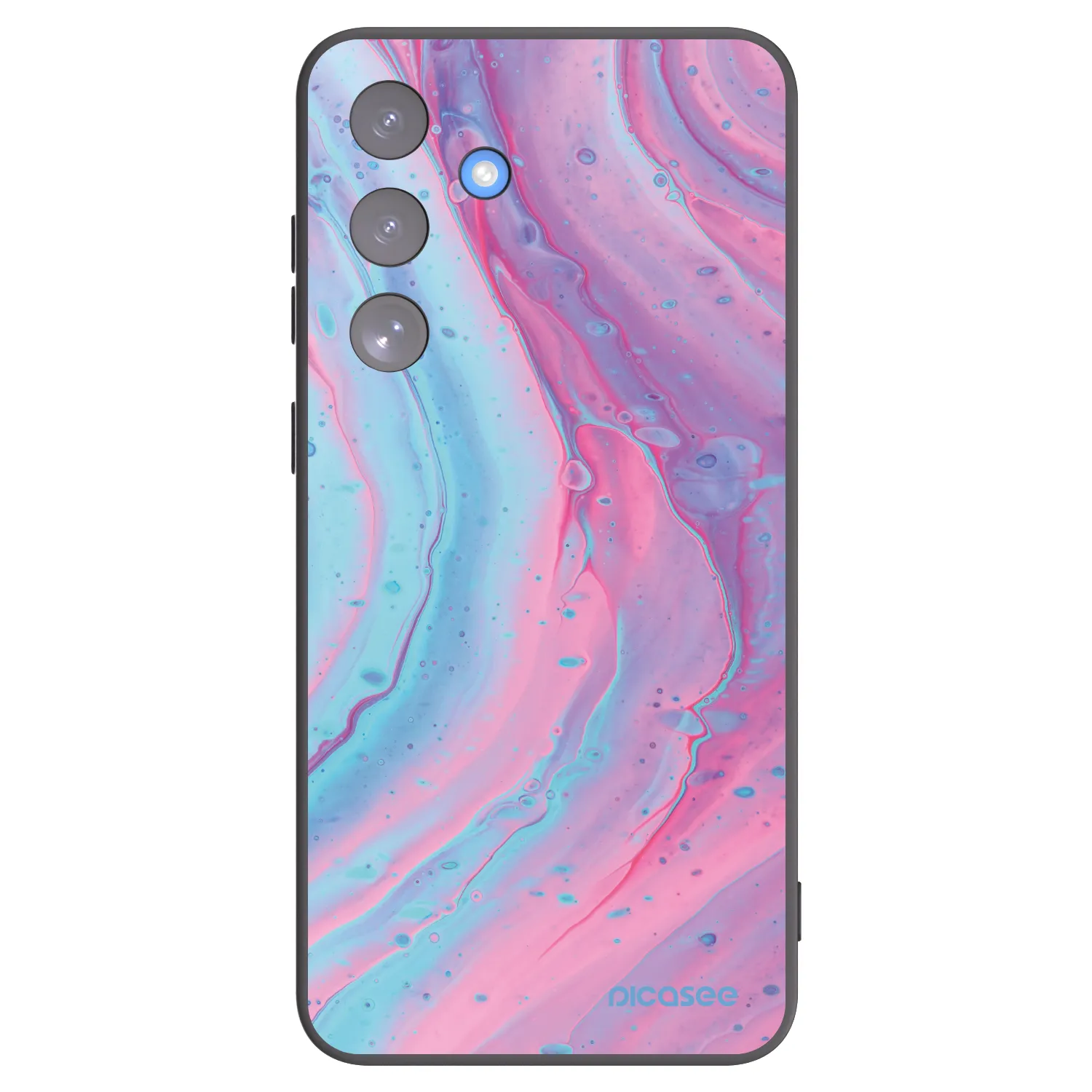Picasee husă neagră din silicon pentru Samsung Galaxy S25 FE 5G - Pink liquid