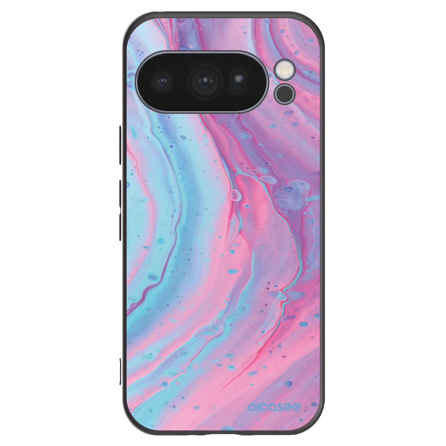 Picasee husă neagră din silicon pentru Google Pixel 10 Pro - Pink liquid