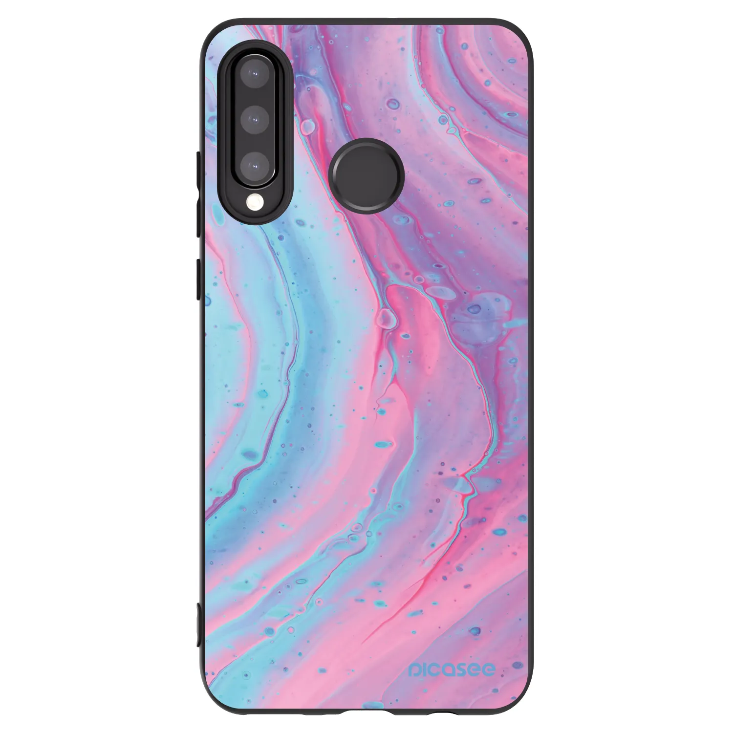 Picasee husă neagră din silicon pentru Huawei P30 Lite - Pink liquid