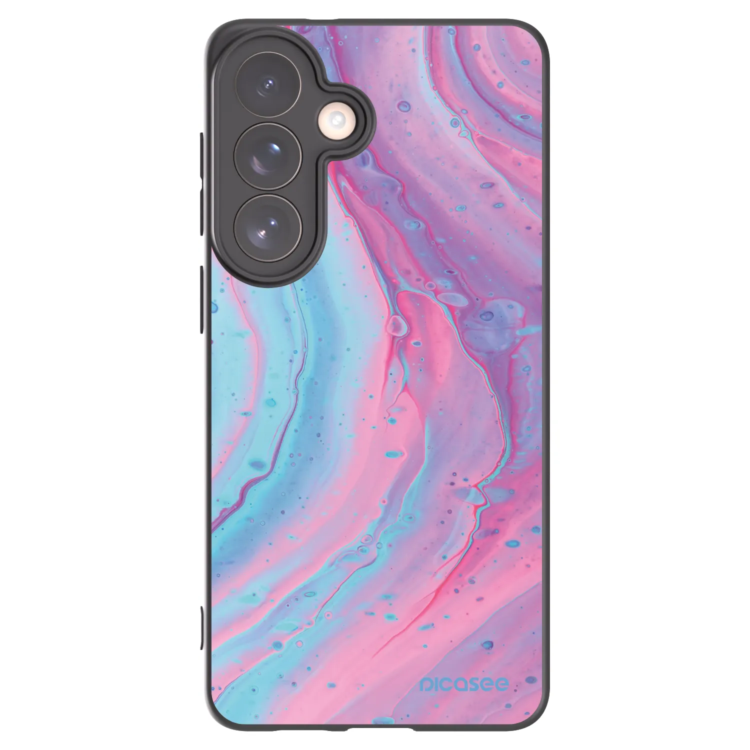 Picasee husă neagră din silicon pentru Samsung Galaxy S26+ - Pink liquid