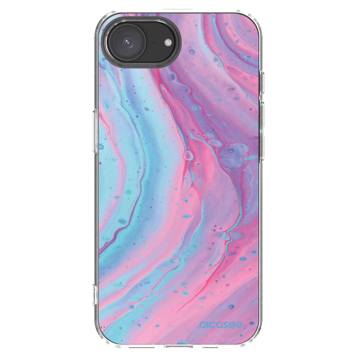 Picasee husă transparentă din silicon pentru Apple iPhone 17e - Pink liquid