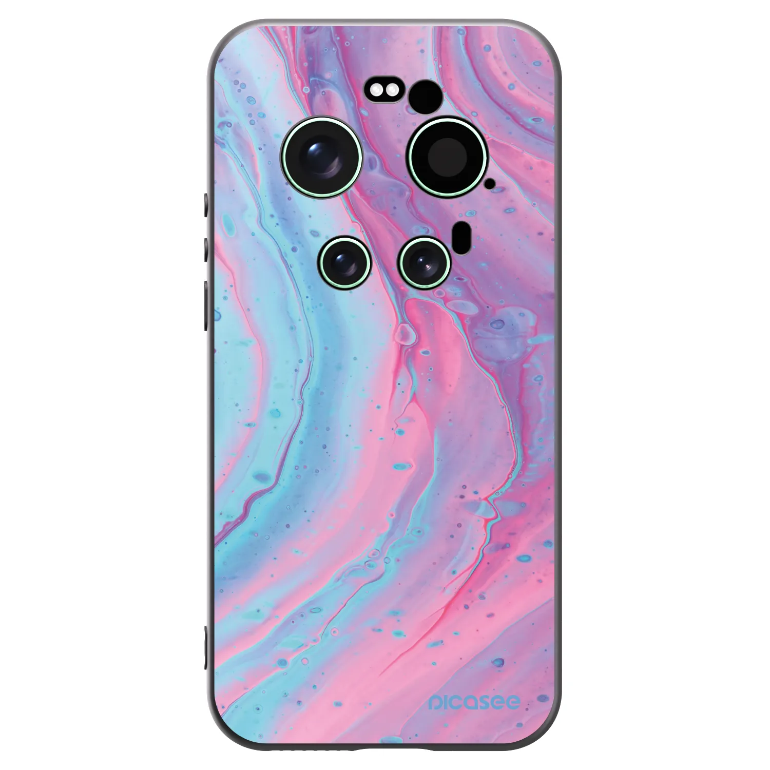 Picasee husă neagră din silicon pentru Xiaomi 17 Ultra - Pink liquid